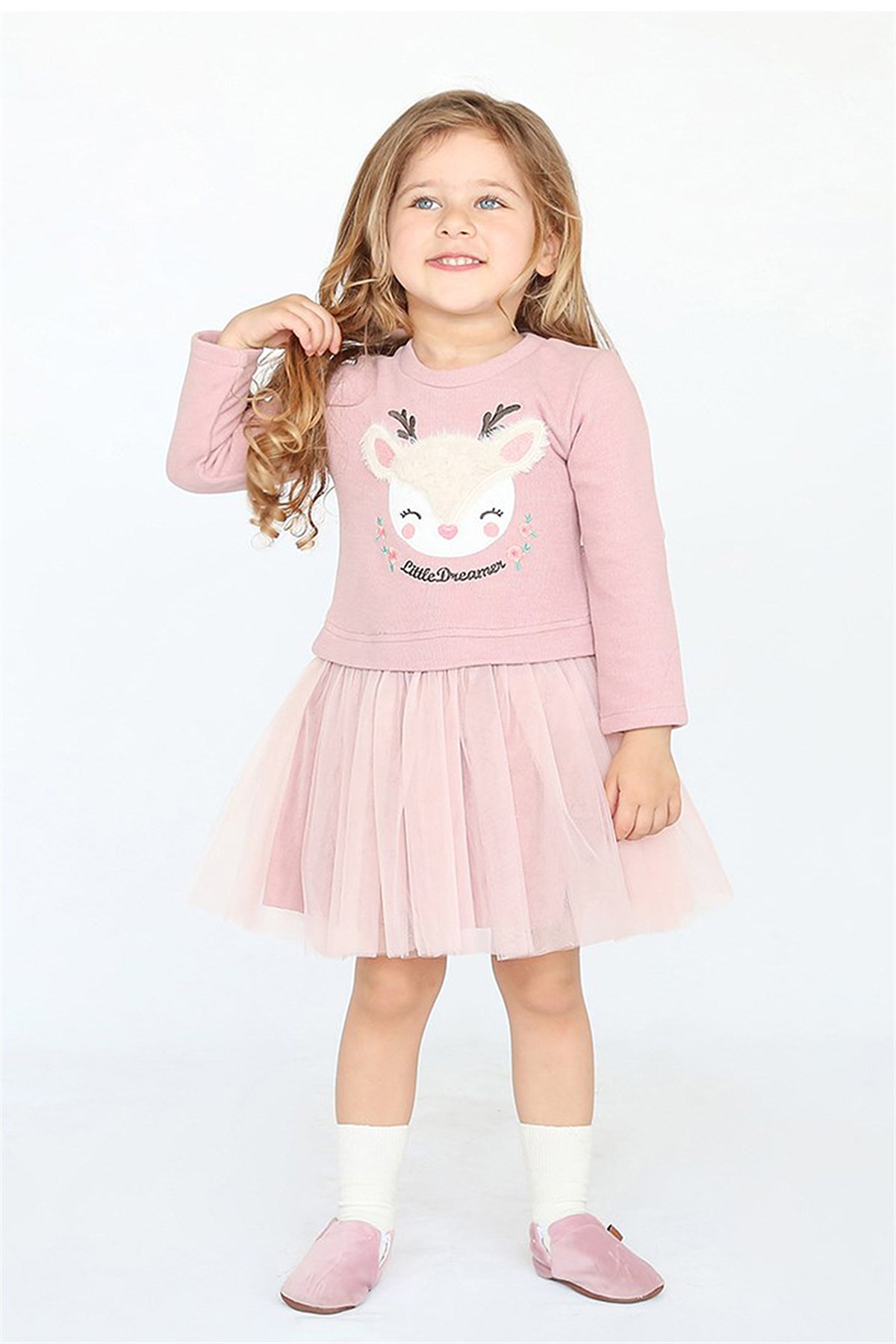 LİTTLE DREAMER  TÜTÜLÜ KIZ ÇOCUK ELBİSE