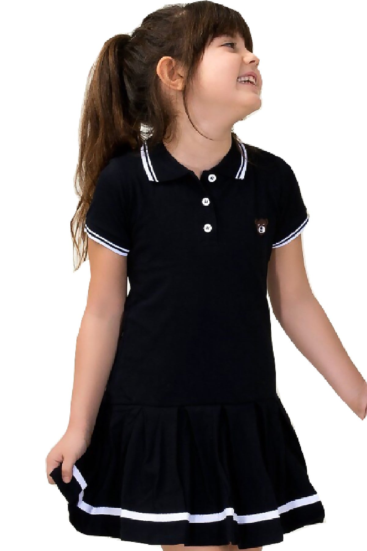 POLO YAKA LACİVERT ELBİSE