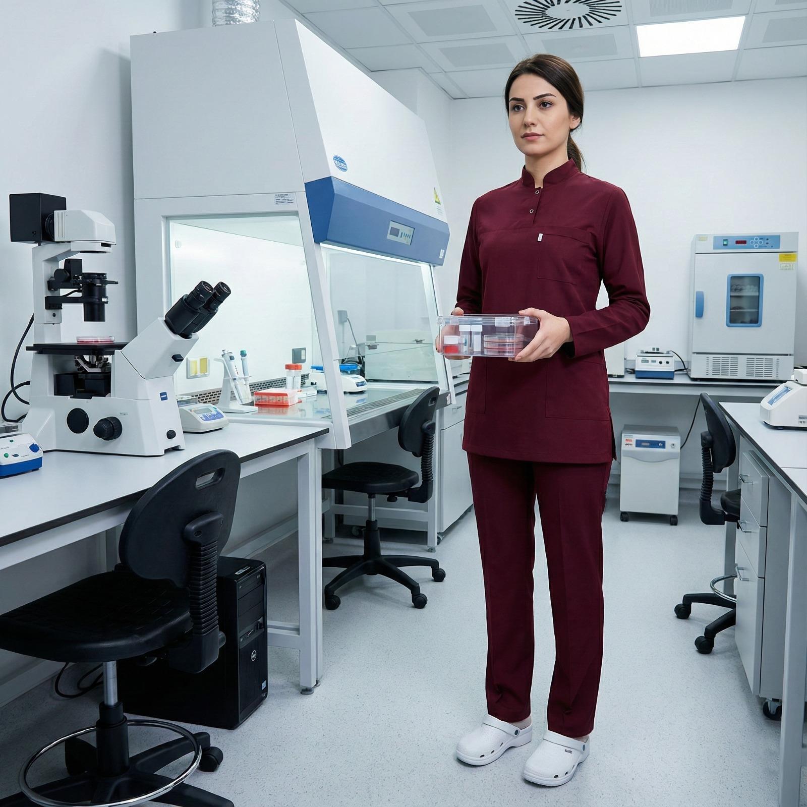 BORDO HAKİM YAKA SOFT LİKRALI DOKTOR HEMŞİRE SCRUBS TAKIMTesettür forma, hemşire forma, scrubs, hemşire kıyafeti, hemşire önlük, hemşire üniforma, terycotton forma, uzun kollu bayan formaTesettür Formalar