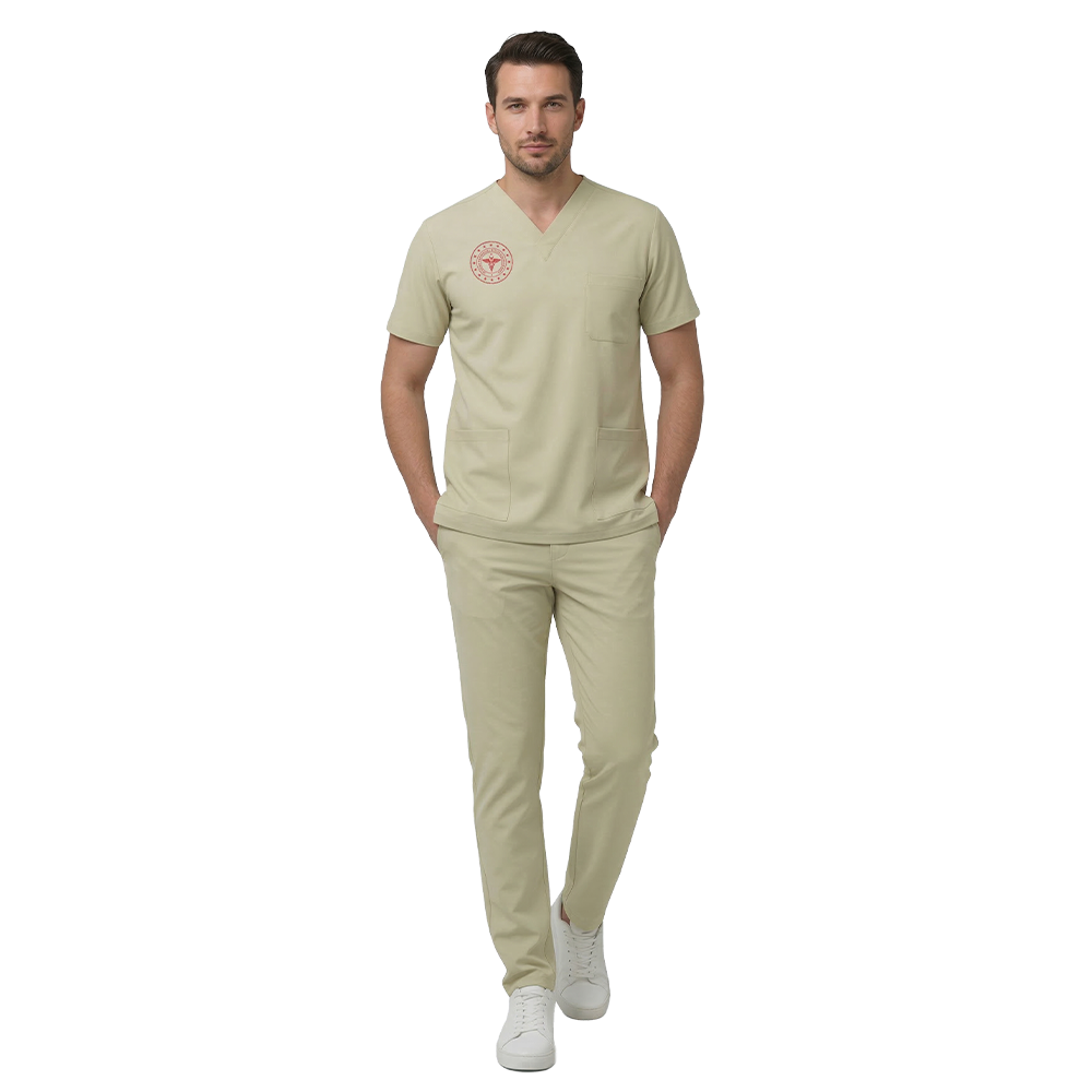 TEKNİSYEN-TEKNİKER-TIBBİ SEKRETERFORMASI LİKRALI SCRUBS TAKIM (MOTH) SAĞLIK BAKANLIĞI UYUMLUAvicenna Erkek Forma Takımı Alpaka Kumaş Scrubs Sağlık Bakanlığı Standart Formaları