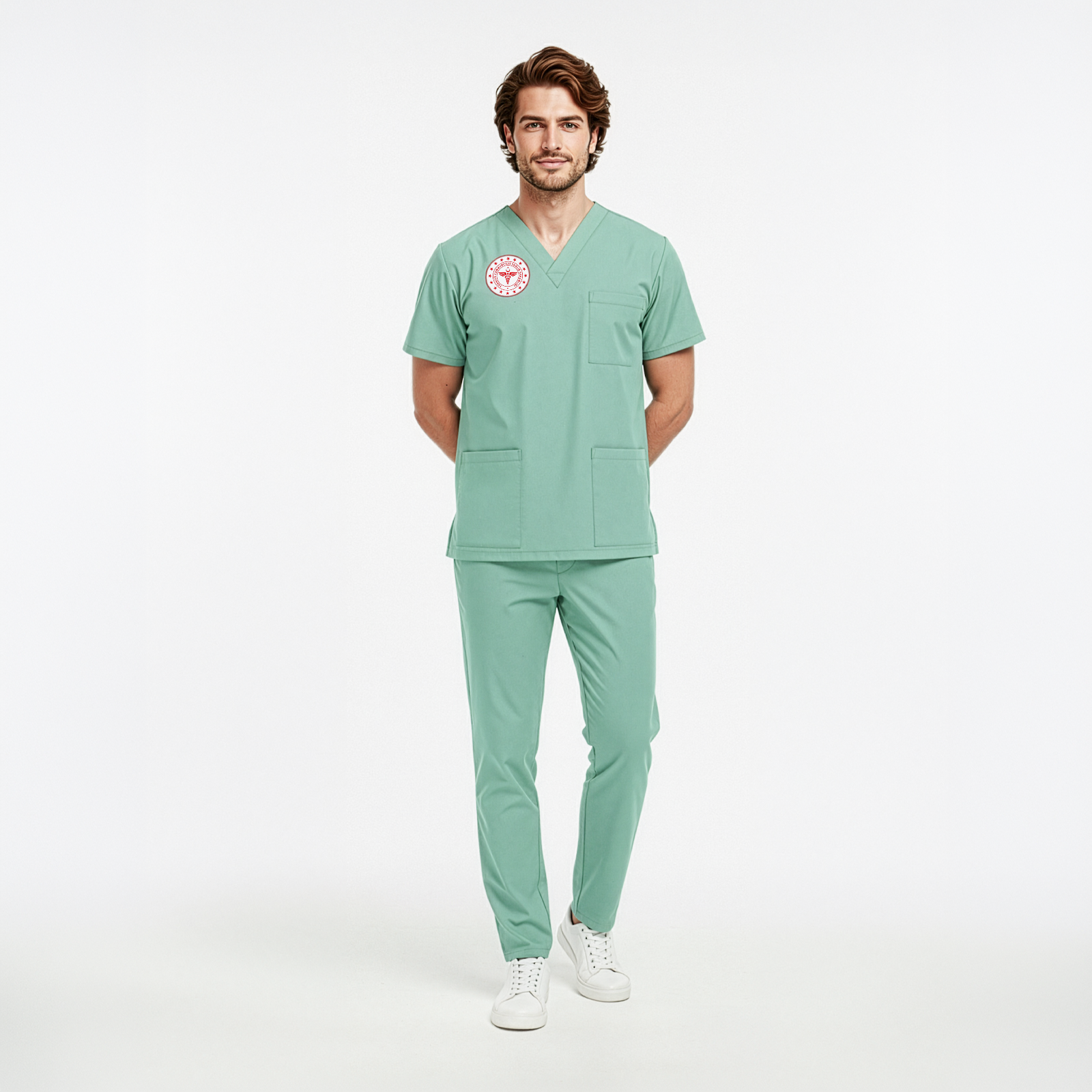 AİLE SAĞLIĞI FORMASI LİKRALI SCRUBS TAKIM (BERMUDA) SAĞLIK BAKANLIĞI UYUMLUAvicenna Erkek Forma Takımı Alpaka Kumaş Scrubs Sağlık Bakanlığı Standart Formaları