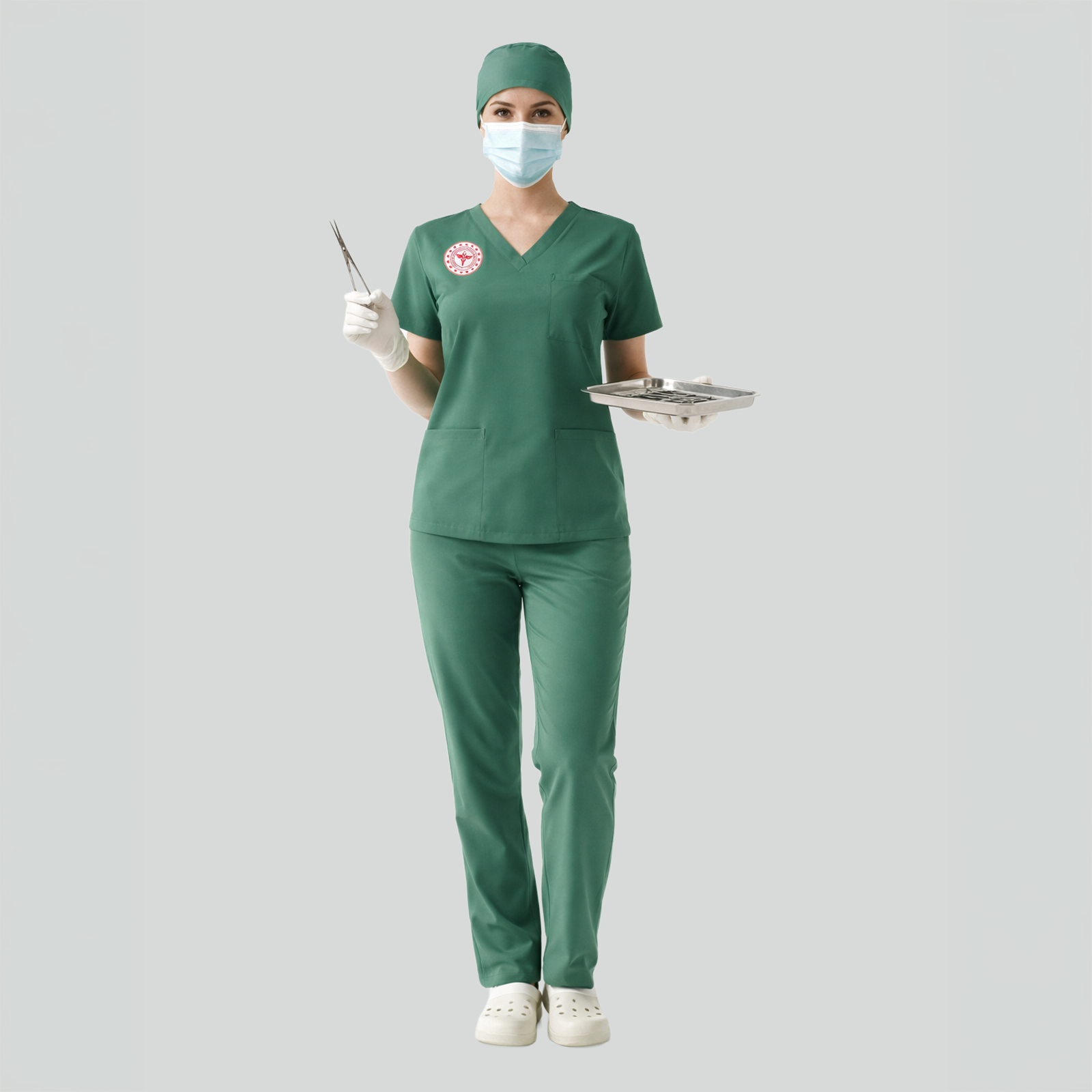 AMELİYATHANE FORMASI LİKRALI SCRUBS TAKIM (FROSTY SPRUCE) SAĞLIK BAKANLIĞI UYUMLUBiyeli hemşire forma hemşire renkli kombin çift renk hemşire takımıSağlık Bakanlığı Standart Formaları