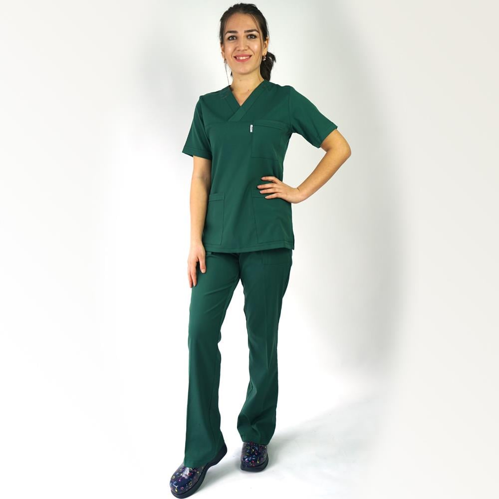 ASKER YEŞİLİ SOFT LİKRALI V YAKA TAKIMhemşire forma, scrubs, hemşire kıyafeti, hemşire önlük, hemşire üniforma, Alpaka formaNöbet Takımları