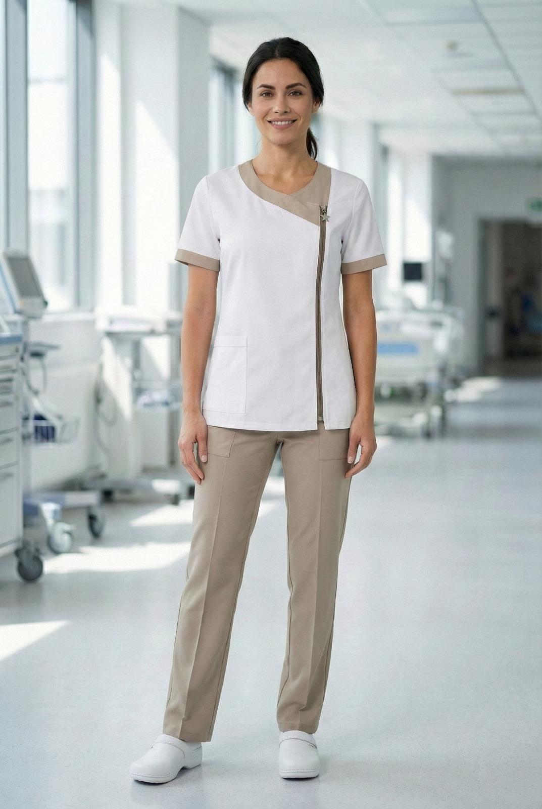 BEJ STAR MODEL ÜNÜFORMA TAKIMBiyeli hemşire forma hemşire renkli kombin çift renk hemşire takımıRenkli Kombin Formalar