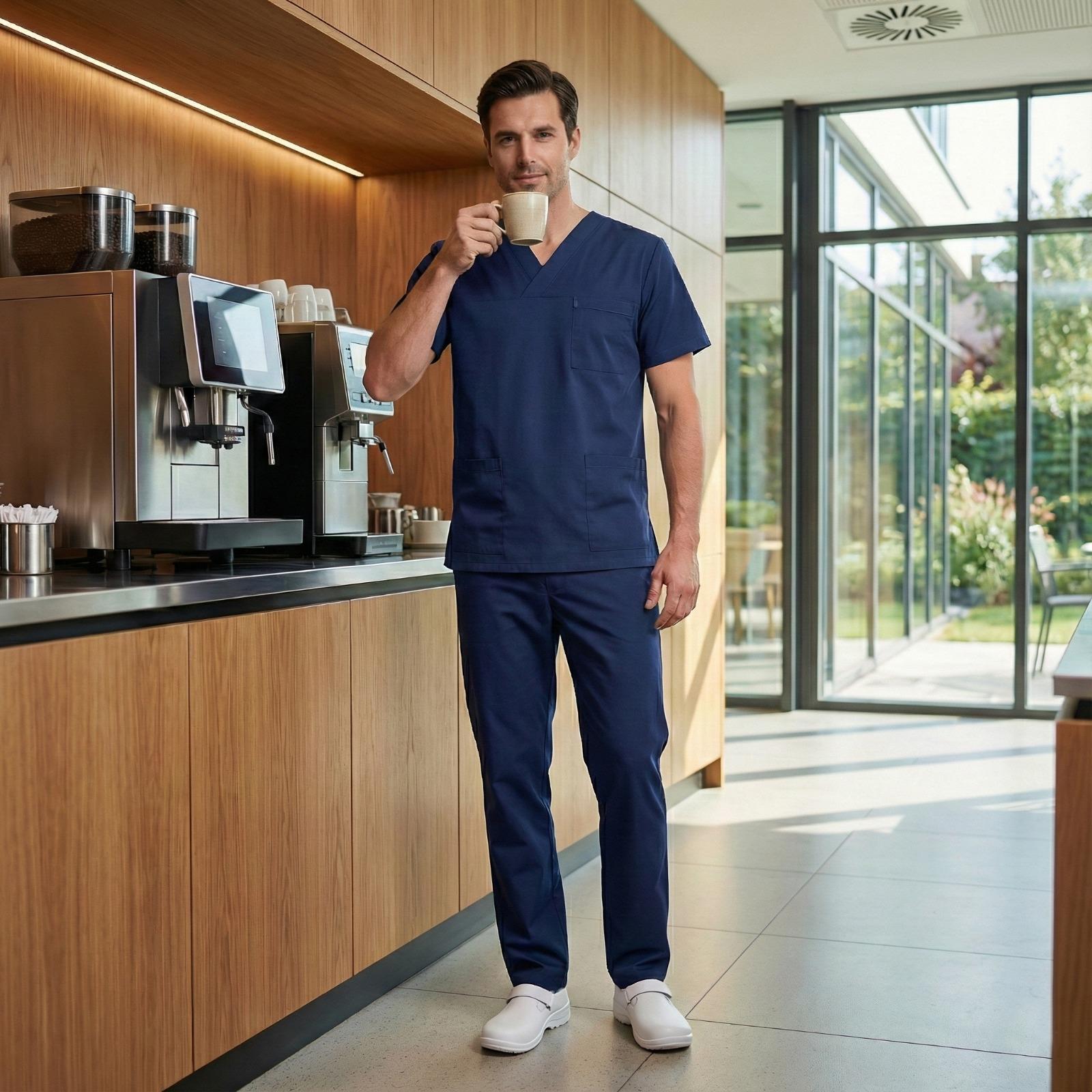 İNDİGO SOFT LİKRALI V YAKA DOKTOR HEMŞİRE SCRUBS TAKIMAvicenna Erkek Forma Takımı Alpaka Kumaş Scrubs Bay Bayan Formalar