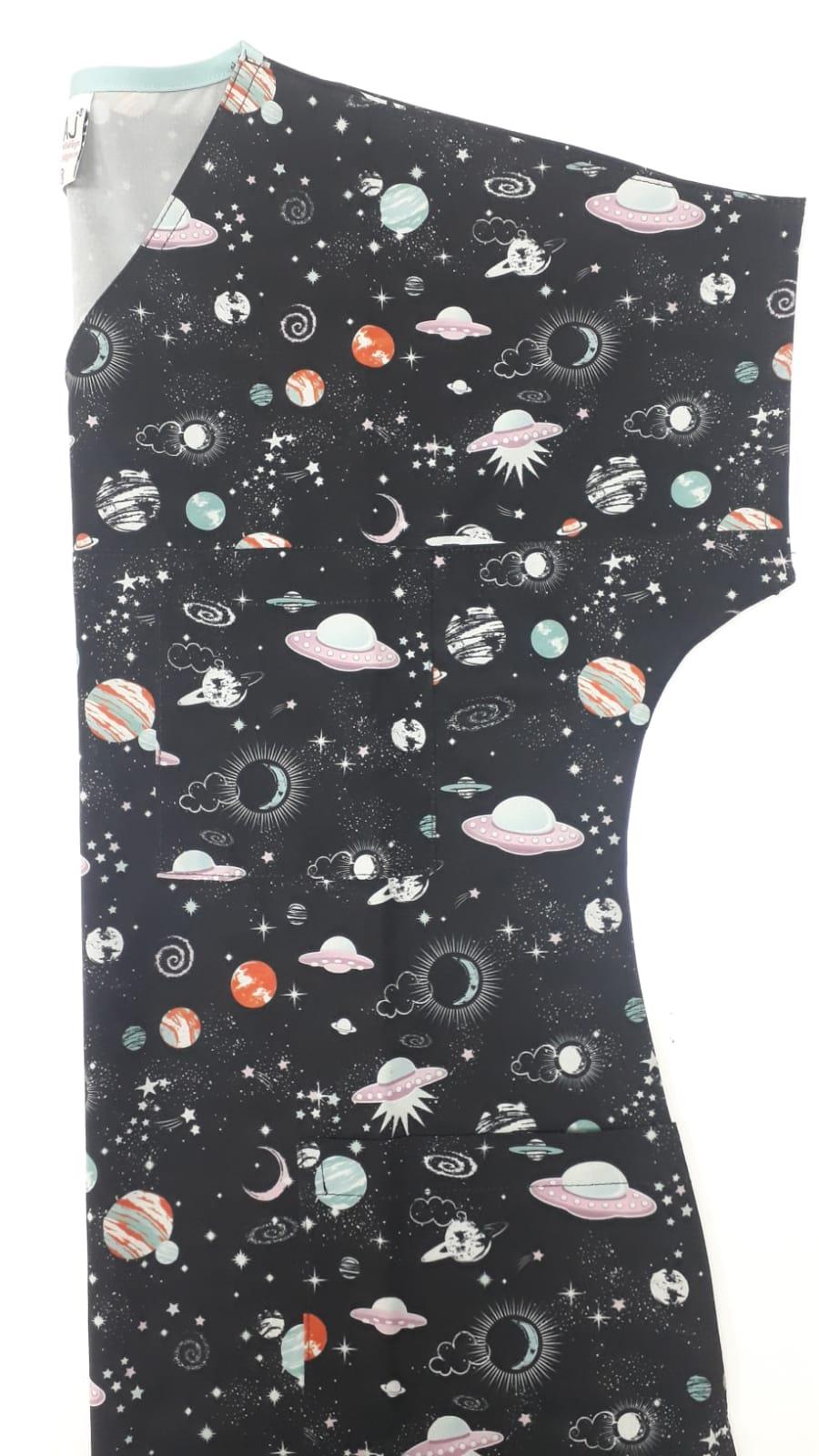 Likralı Gezegen desen Bayan yarasa model üstDesenli Forma Takımları