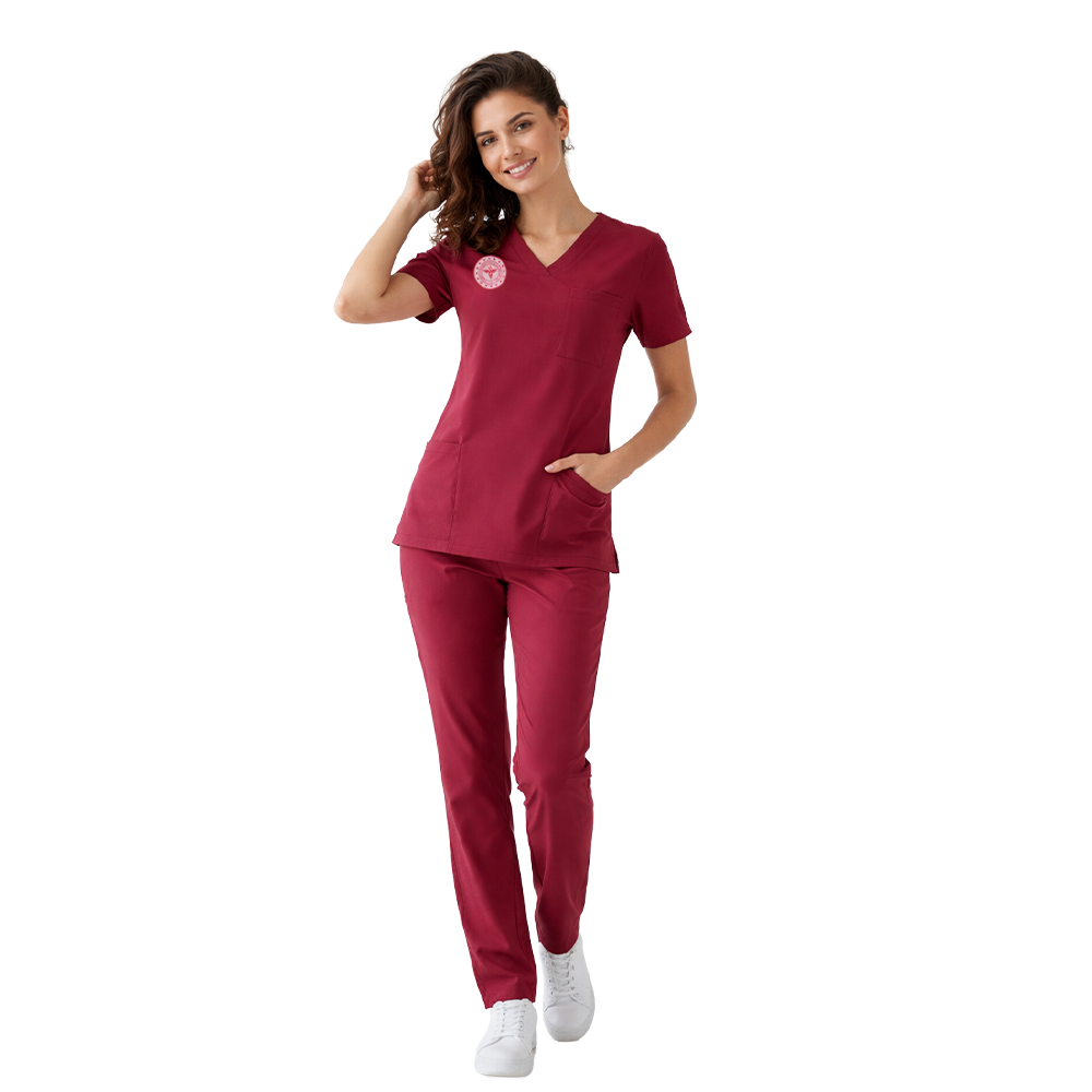 LİSANS-LİSANSÜSTÜ FORMASI LİKRALI SCRUBS TAKIM (BİKİNG RED) SAĞLIK BAKANLIĞI UYUMLUBiyeli hemşire forma hemşire renkli kombin çift renk hemşire takımıSağlık Bakanlığı Standart Formaları