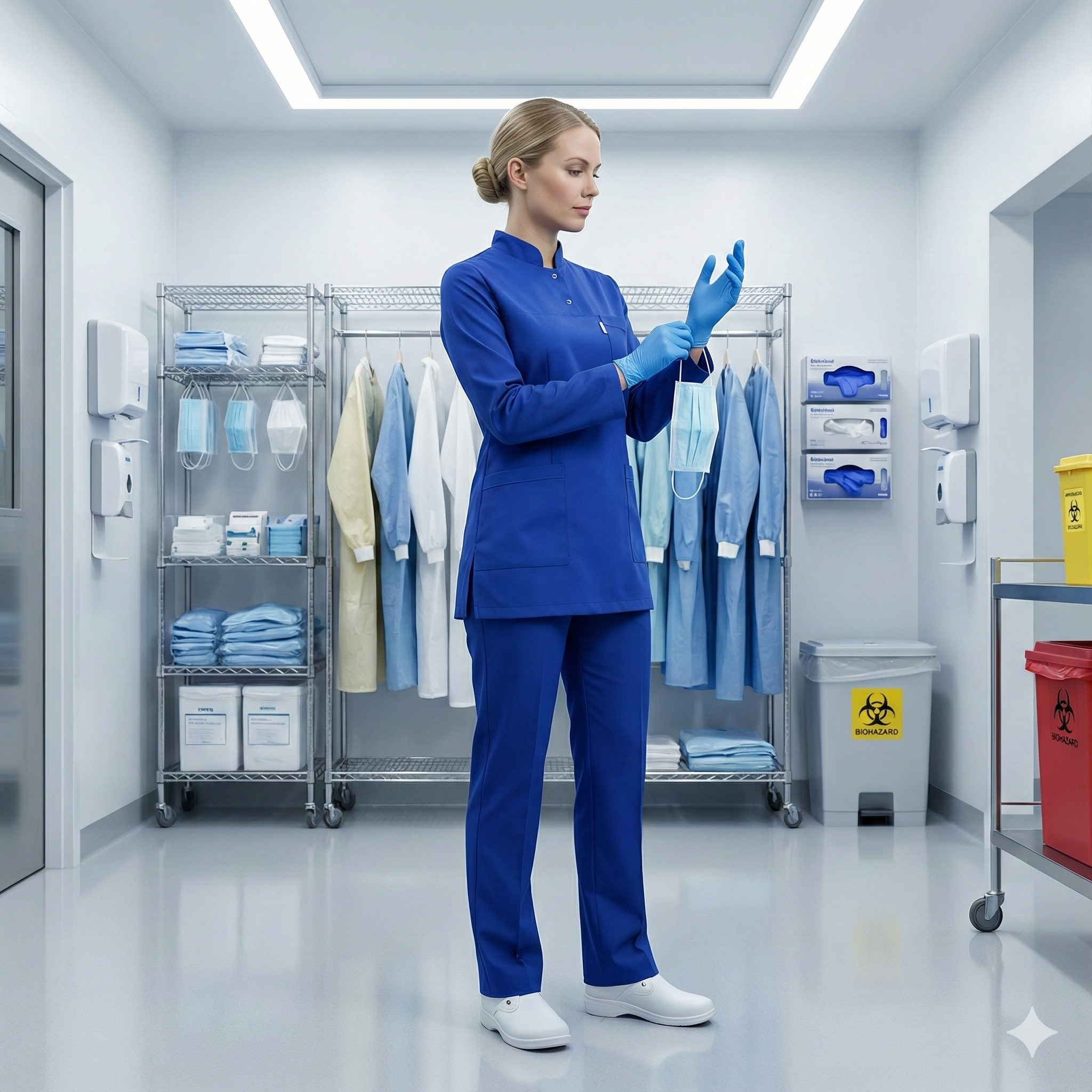 SAKS MAVİ HAKİM YAKA SOFT LİKRALI DOKTOR HEMŞİRE SCRUBS TAKIMTesettür forma, hemşire forma, scrubs, hemşire kıyafeti, hemşire önlük, hemşire üniforma, terycotton forma, uzun kollu bayan formaTesettür Formalar