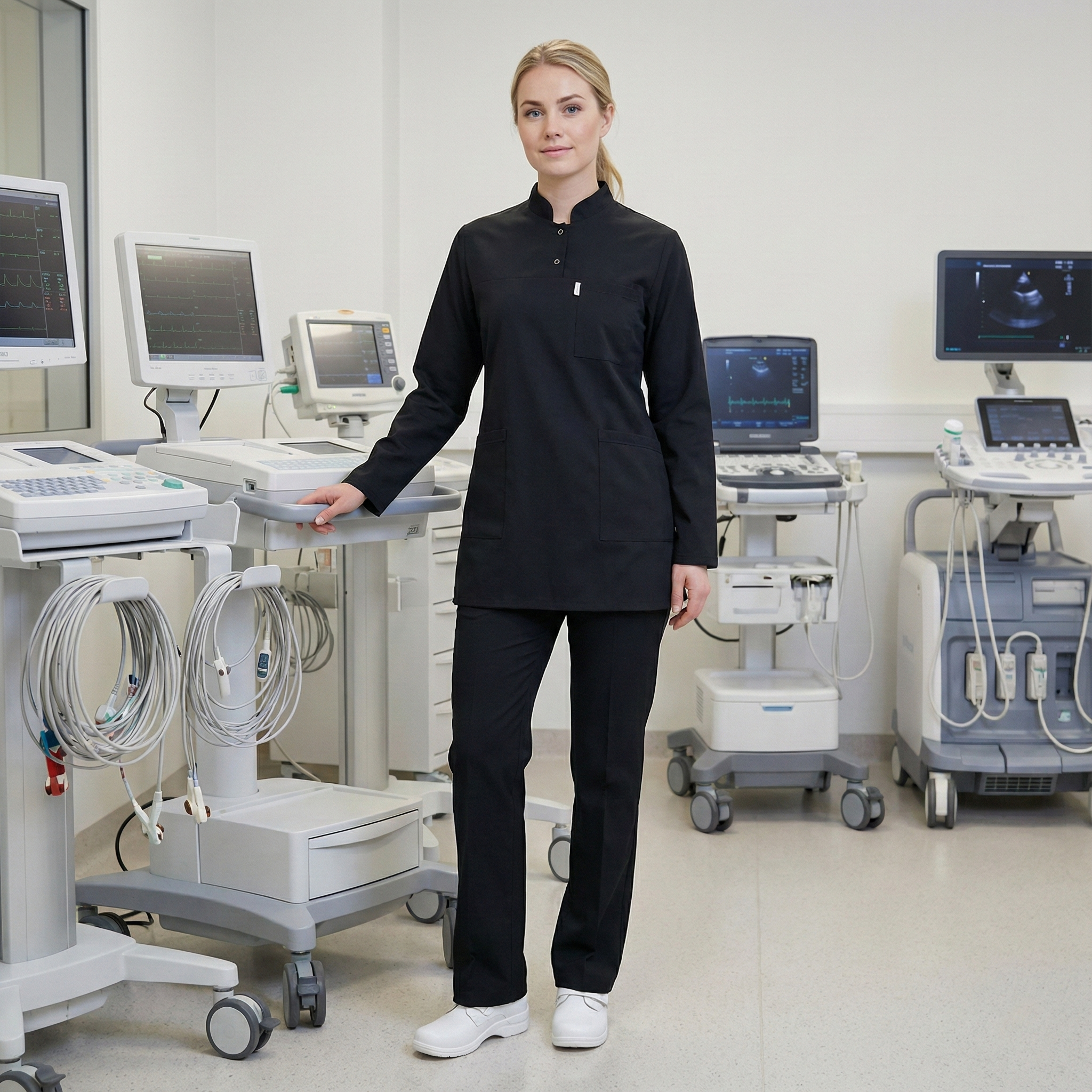 SİYAH HAKİM YAKA SOFT LİKRALI DOKTOR HEMŞİRE SCRUBS TAKIMTesettür forma, hemşire forma, scrubs, hemşire kıyafeti, hemşire önlük, hemşire üniforma, terycotton forma, uzun kollu bayan formaTesettür Formalar