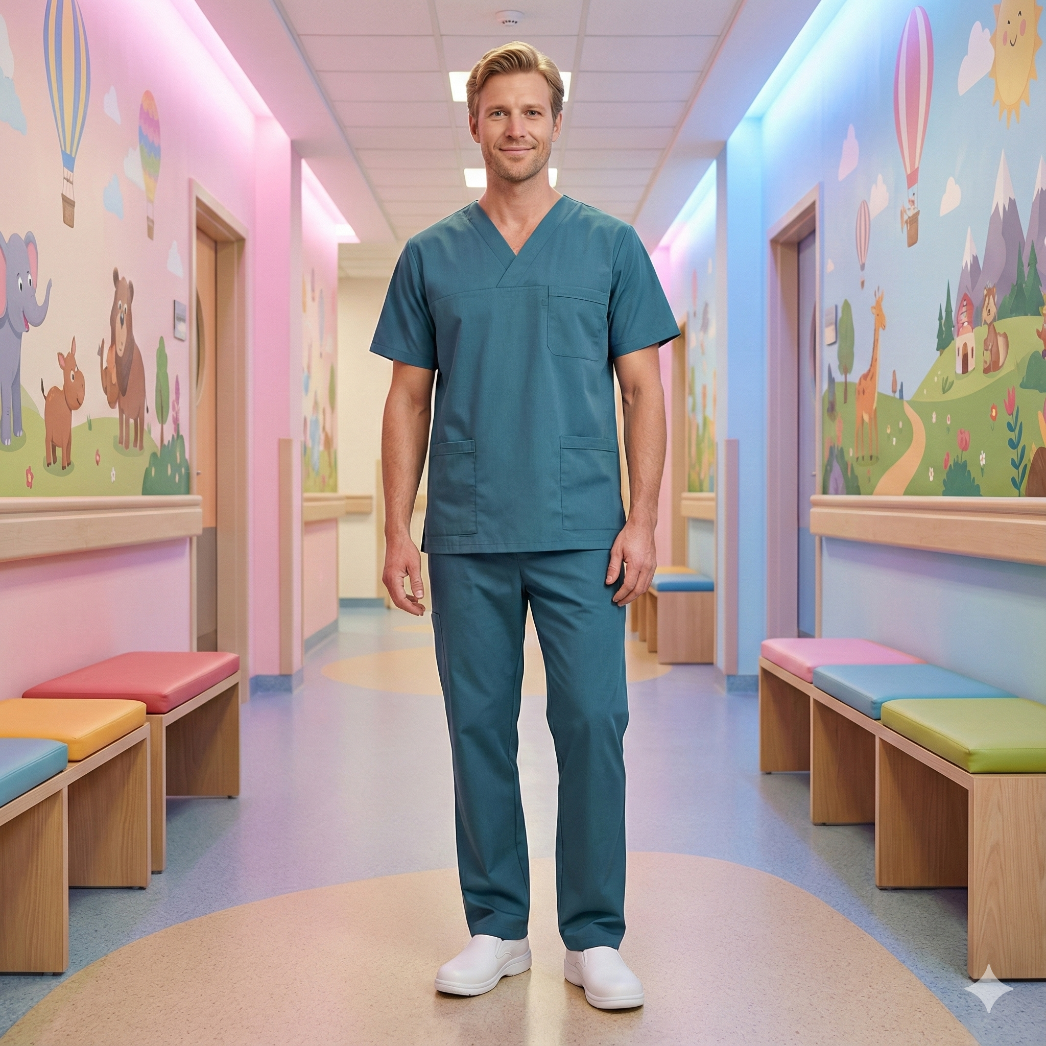 YUDUM MAVİ SOFT LİKRALI V YAKA DOKTOR HEMŞİRE SCRUBS TAKIMAvicenna Erkek Forma Takımı Alpaka Kumaş Scrubs Bay Bayan Formalar