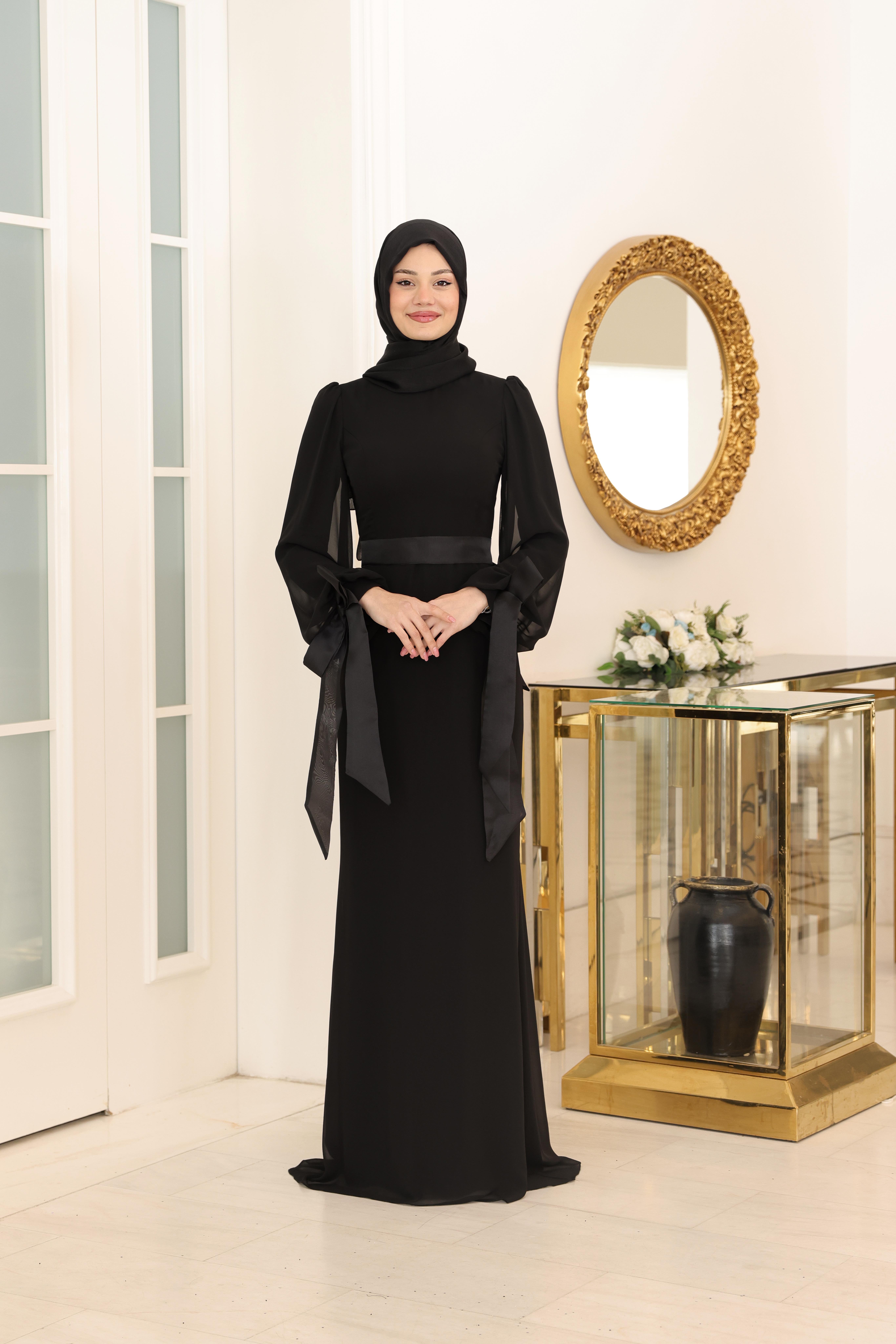 Firuze Abiye Siyah SN110