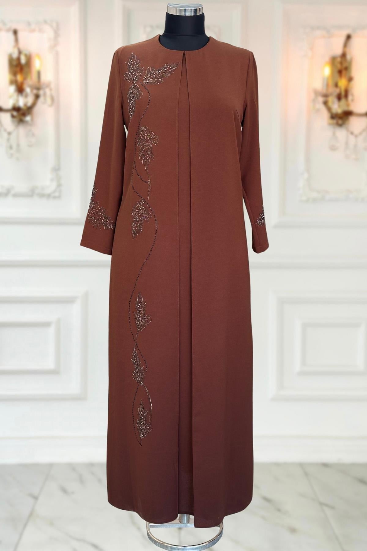 Çiğdem Abiye Kahverengi AMH968