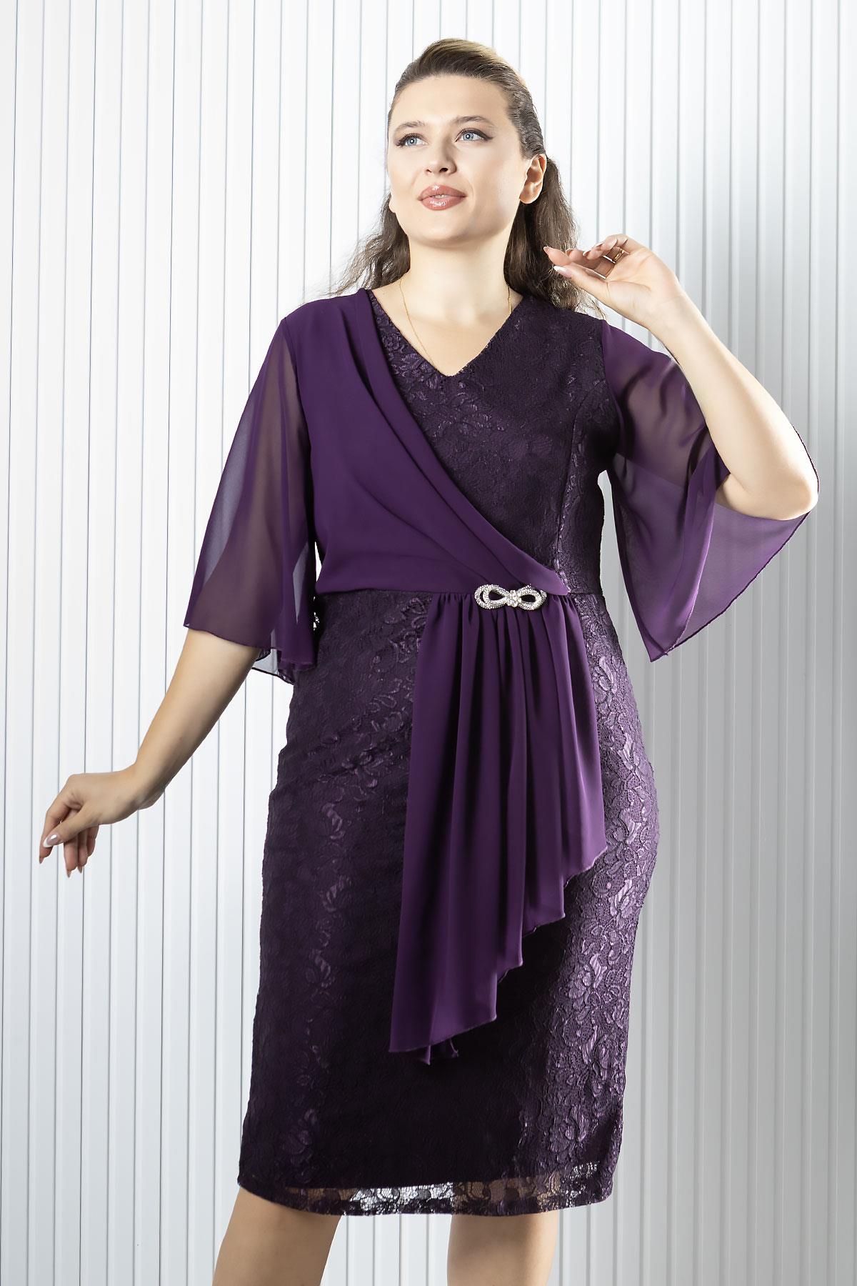 Şifon Detaylı Abiye Elbise