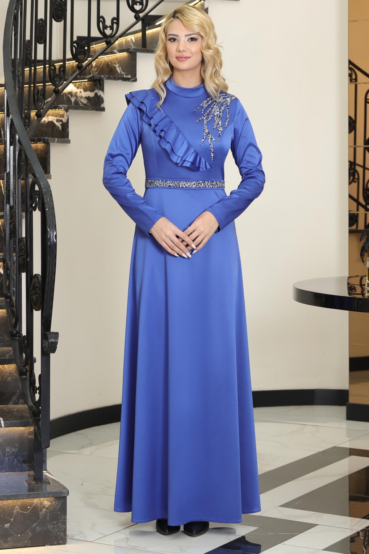 ADA SATEN TAŞLI ABİYE ELBİSE