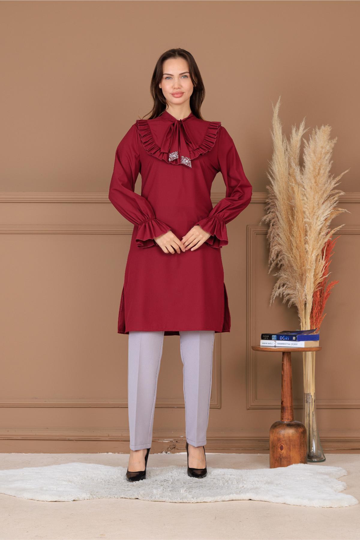Asel Tunik Bordo ELB84