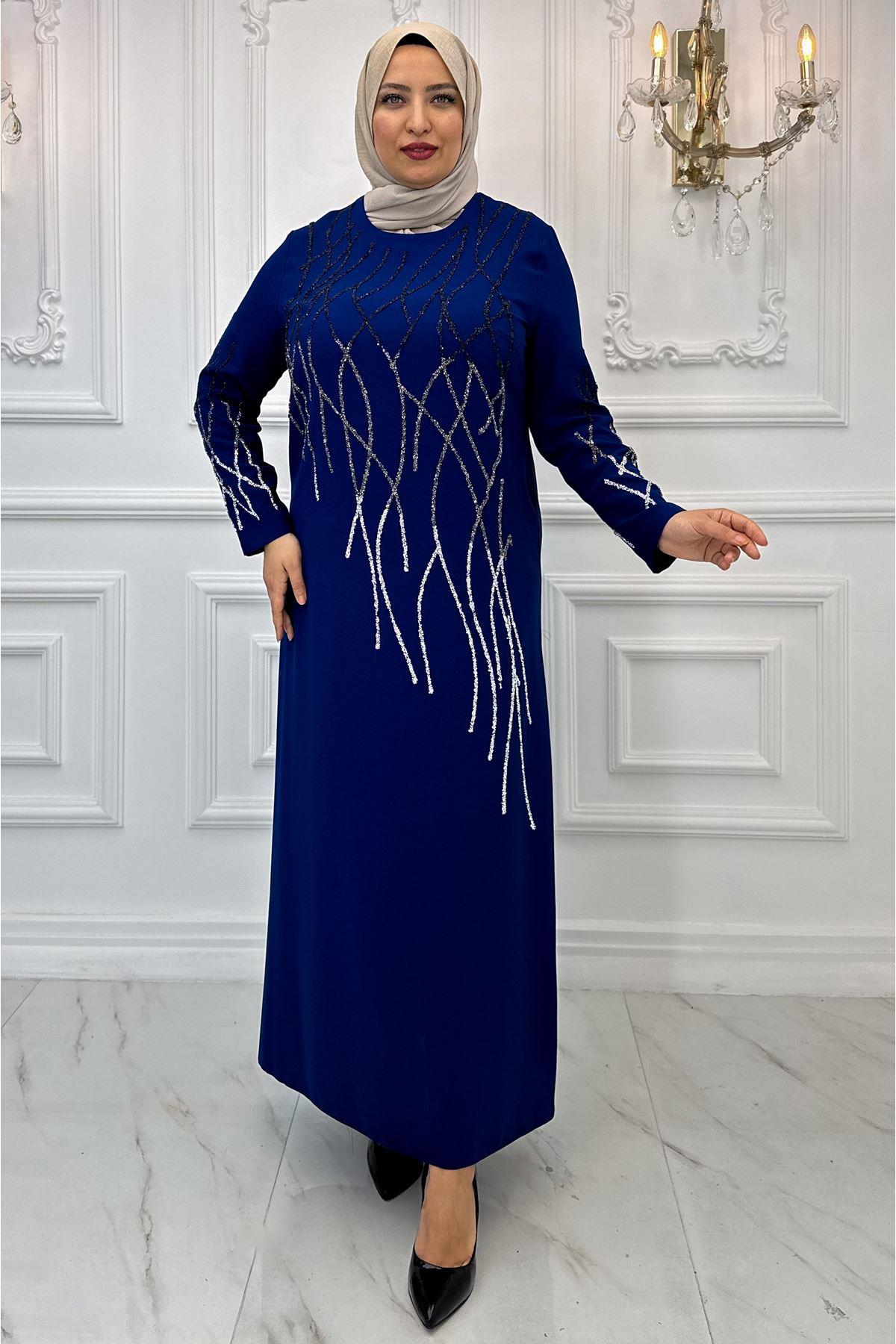 Robe de Soirée Lumineuse Indigo AMH962