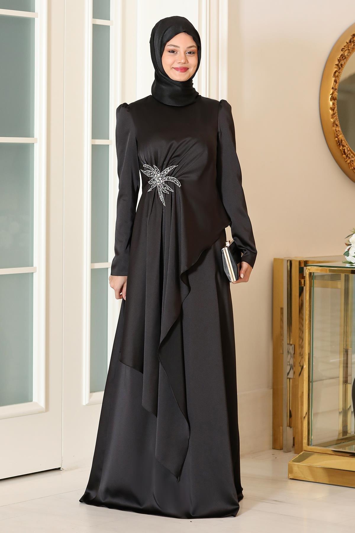 Roza Abiye Siyah SN86