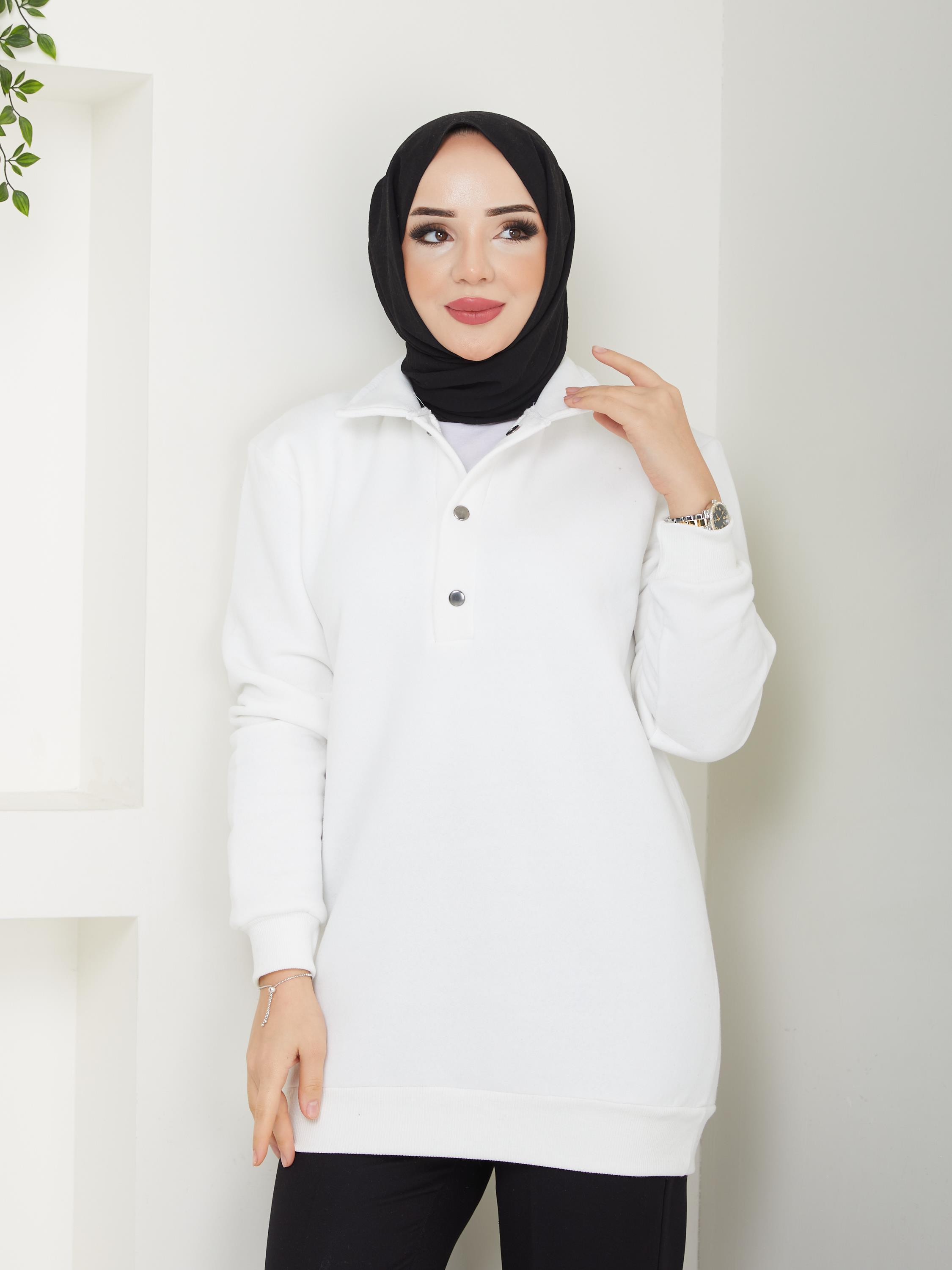 Removable Hooded Sweatshirt Ecru ANR42