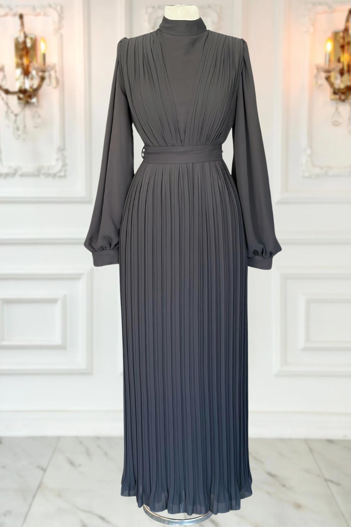 Robe De Soirée Anthracite AMH1012