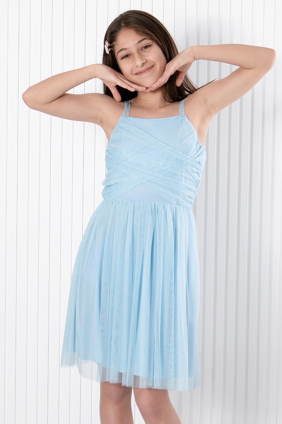 Hanging Tulle Evening Dresses Salmon MDV932