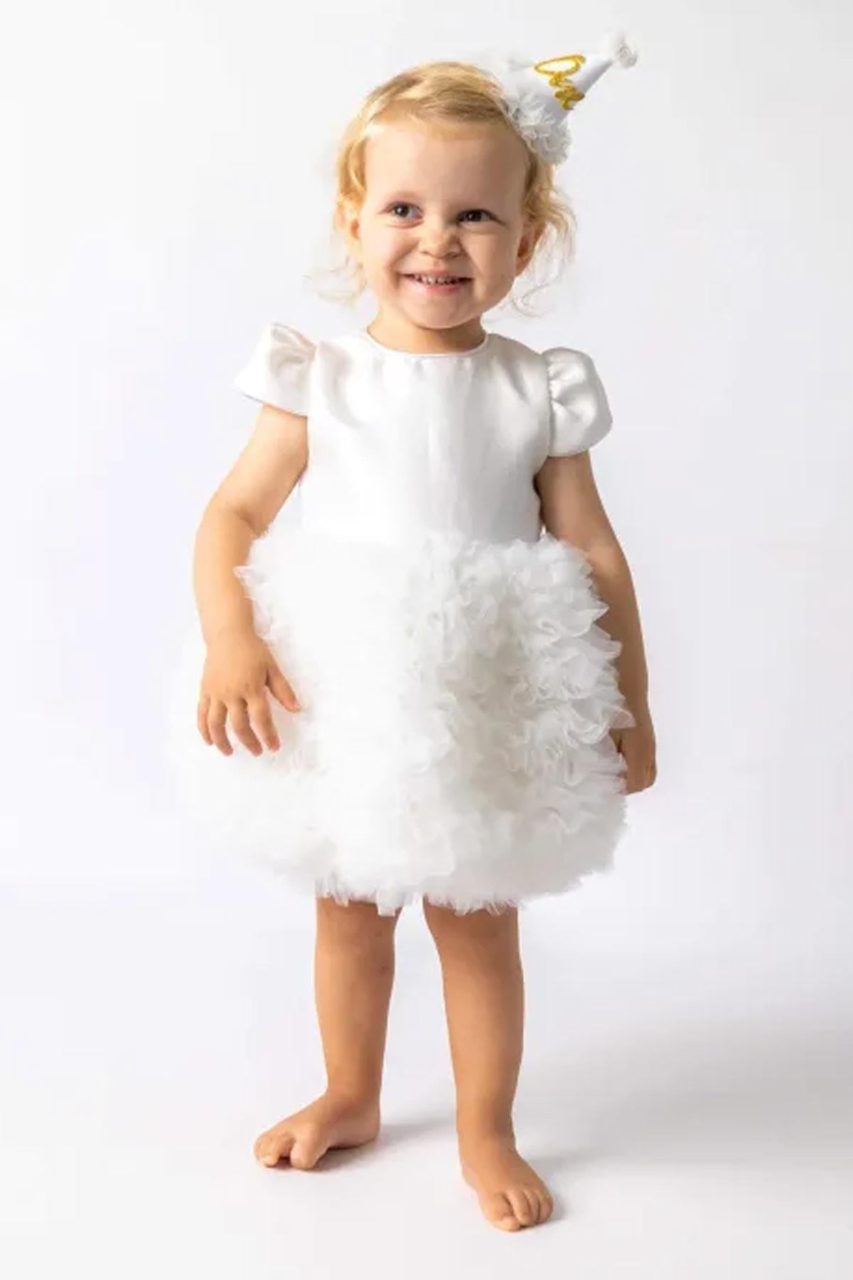 Ballon Kleid Ecru MDVK124