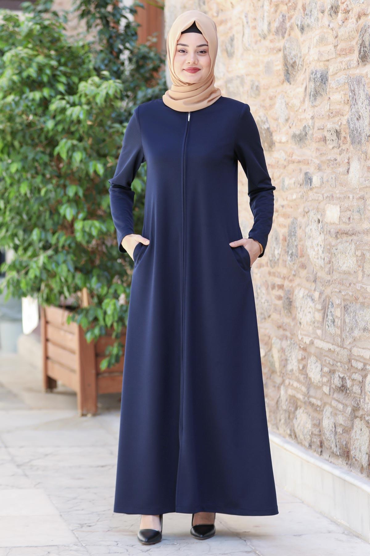 NİSA FERMUARLI FERACESN58-LACİVERTSefanisa