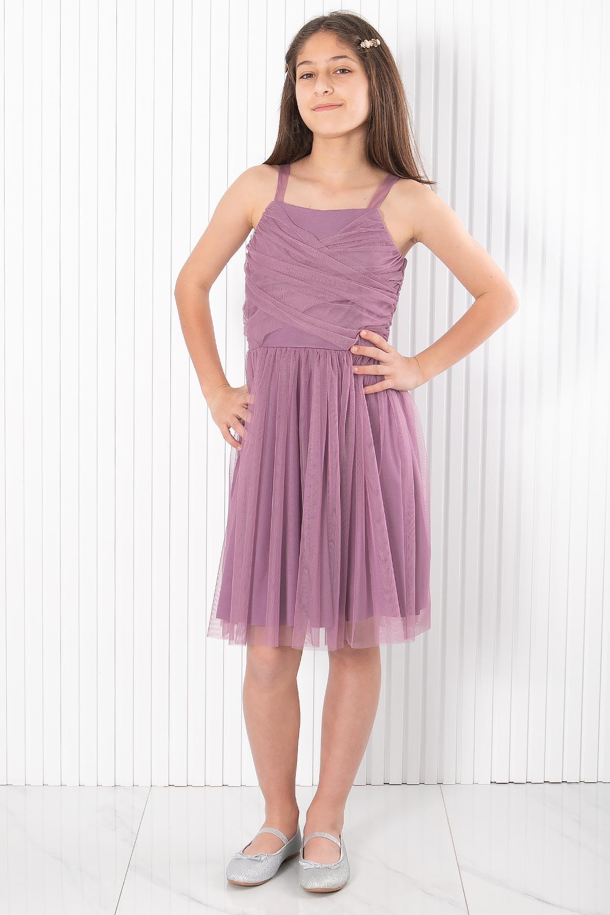 Hanging Tulle Evening Dresses Salmon MDV932