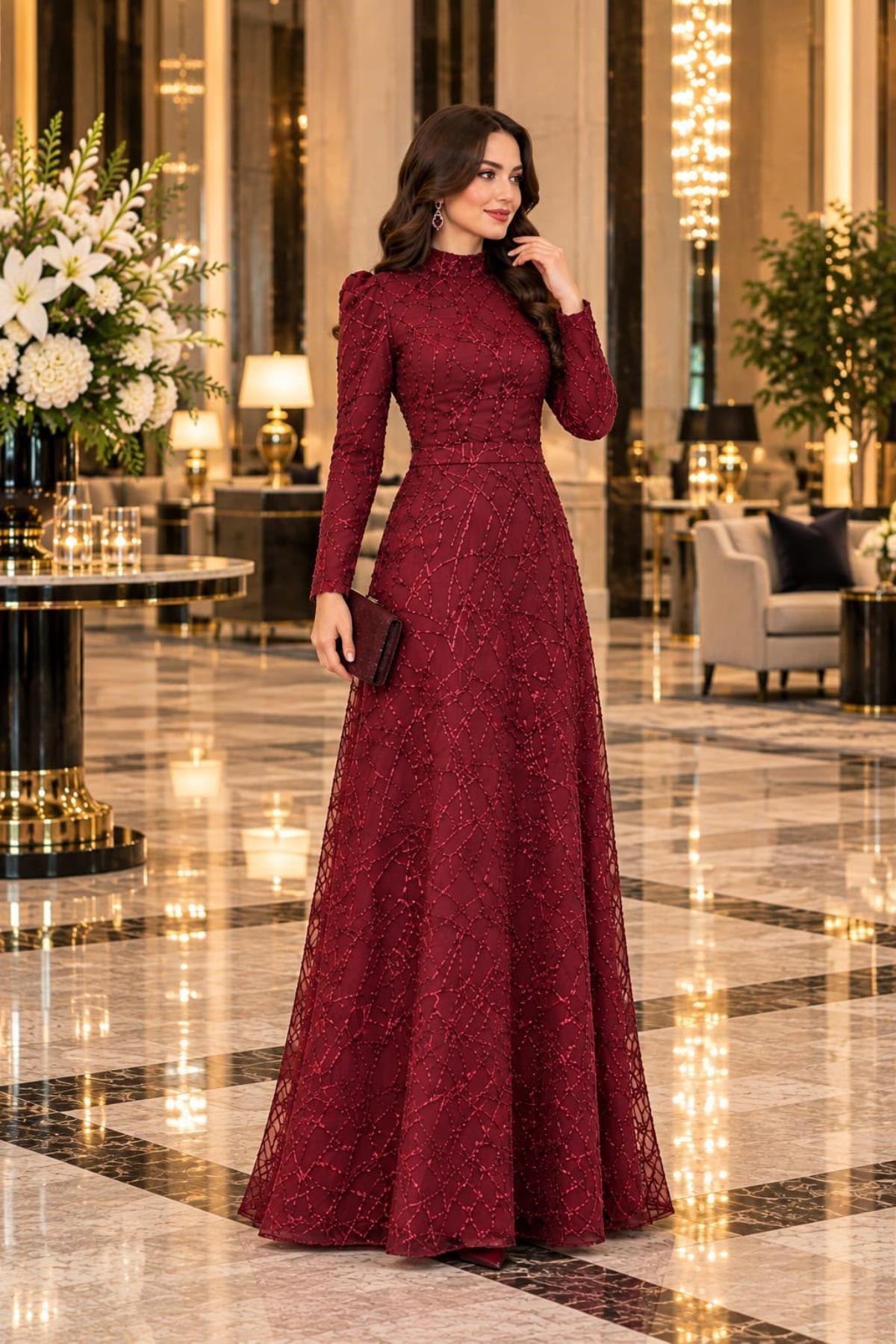 Asya Tesettür Abiye  Zümrüt ANR46