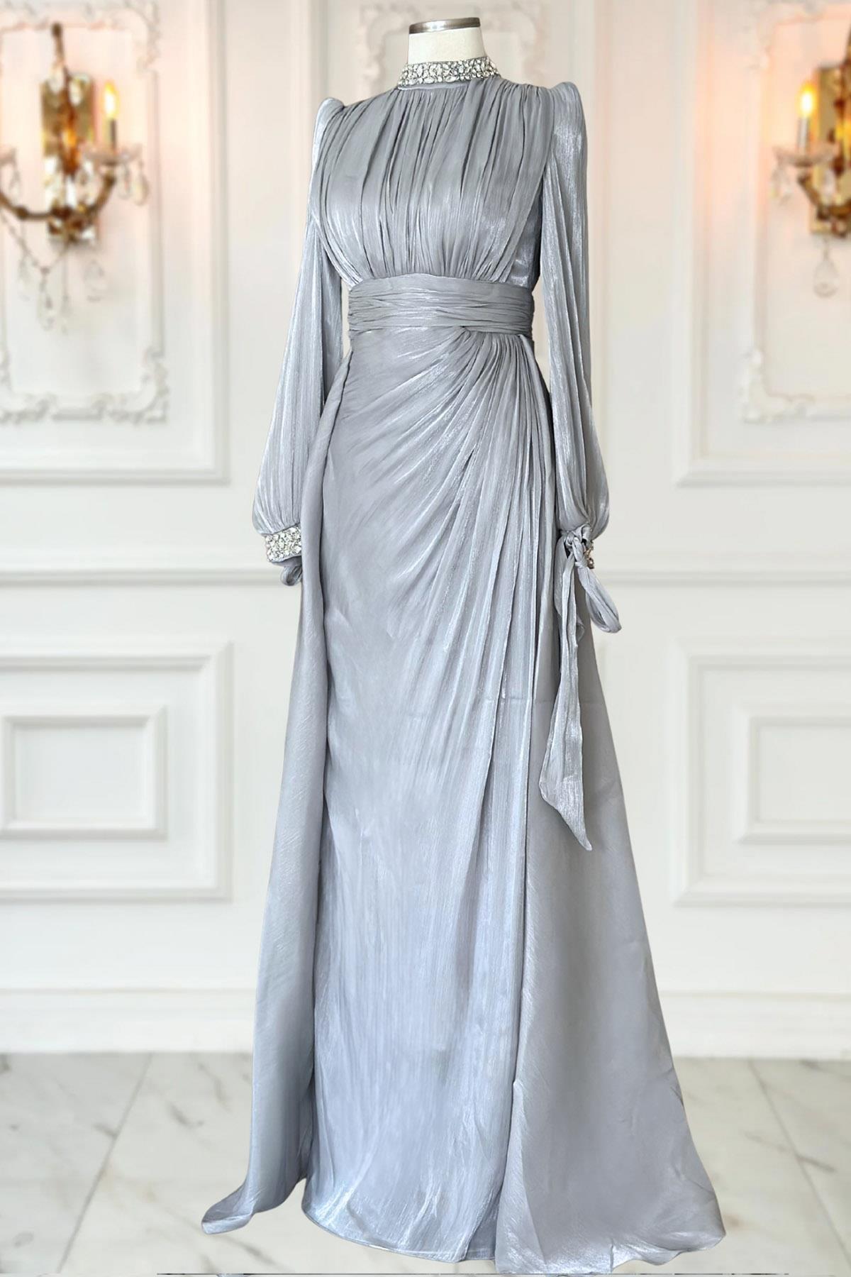 Gözde Abiye Gri AMH1080