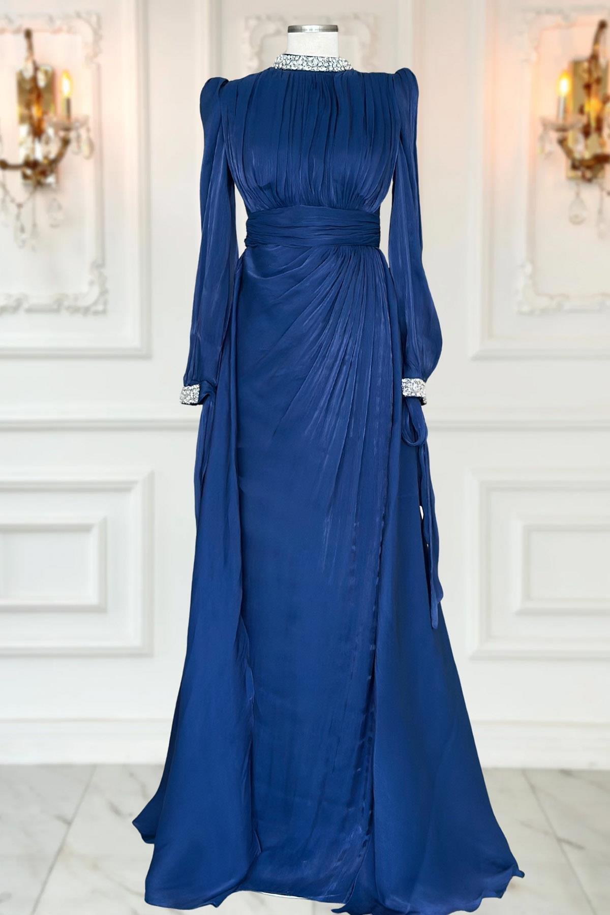 Gözde Abiye Lacivert AMH1080