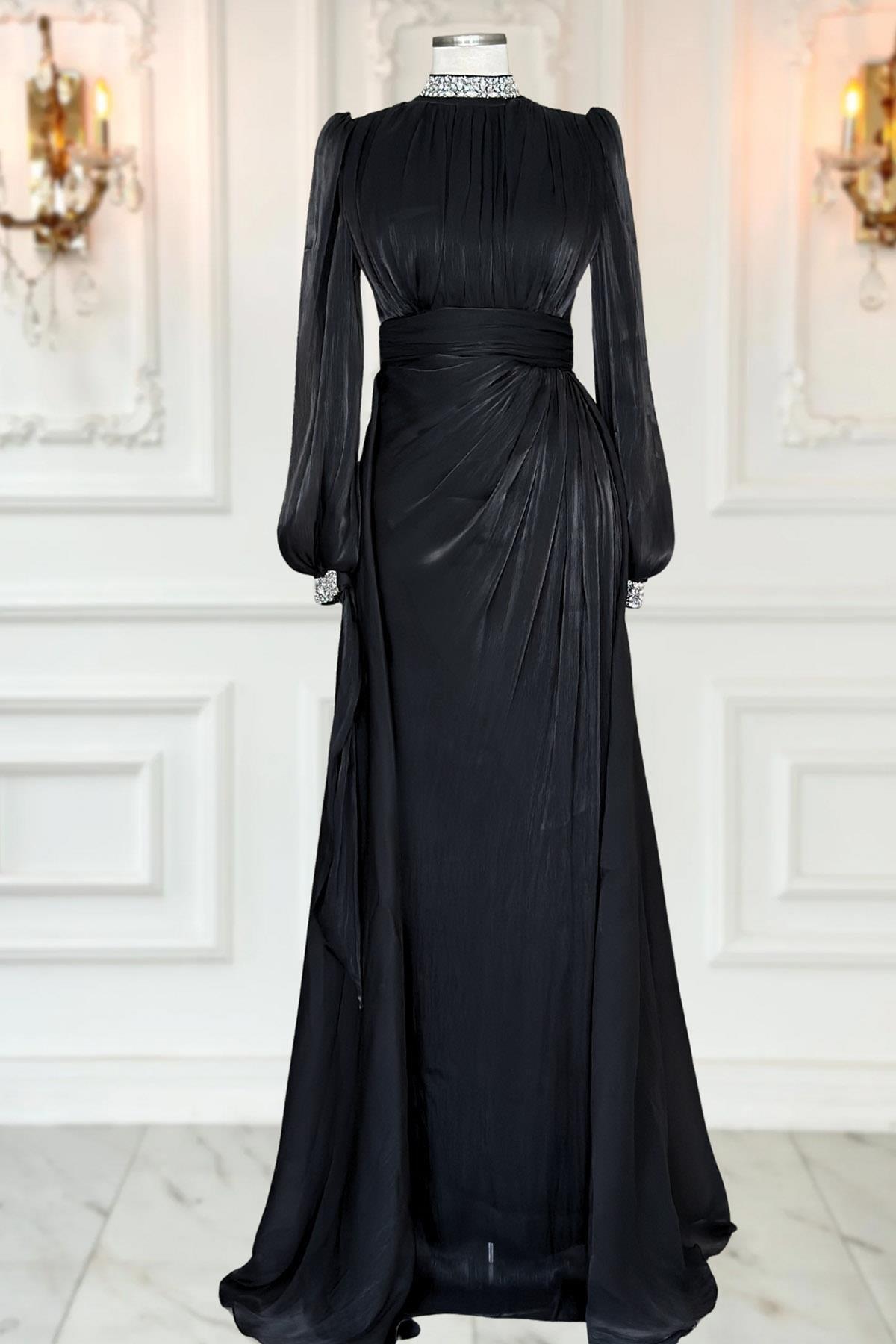 Gözde Abiye Siyah AMH1080