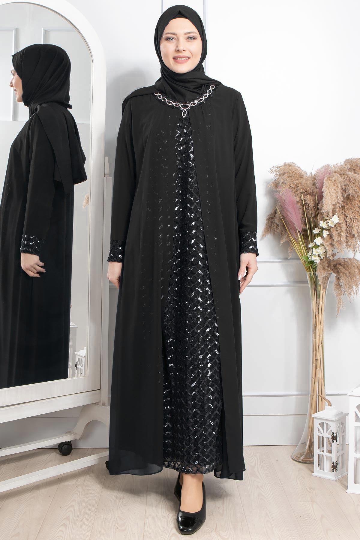 TAŞ İŞLEMELİ PUL PAYETLİ ABİYE