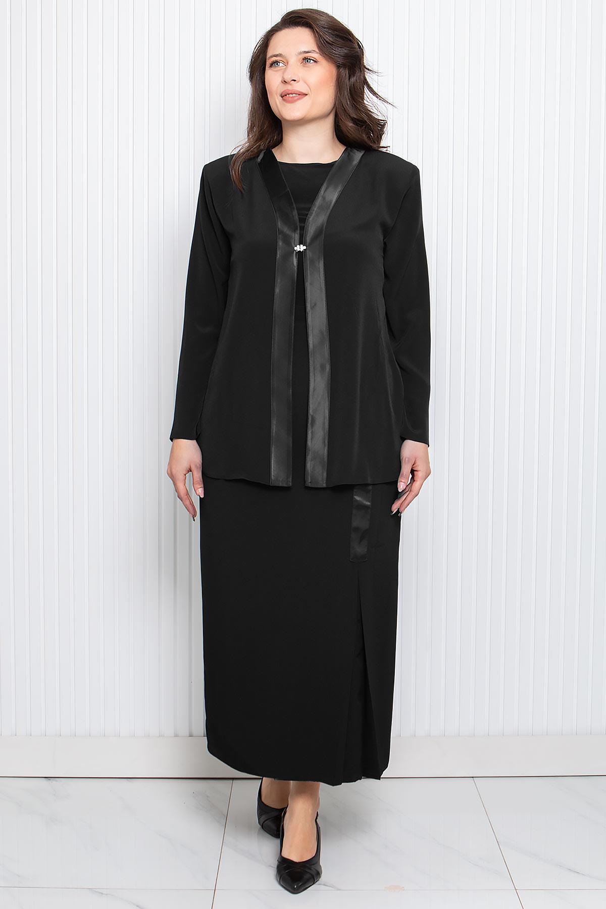 Three Piece Evening Dress Set Black MDA2122