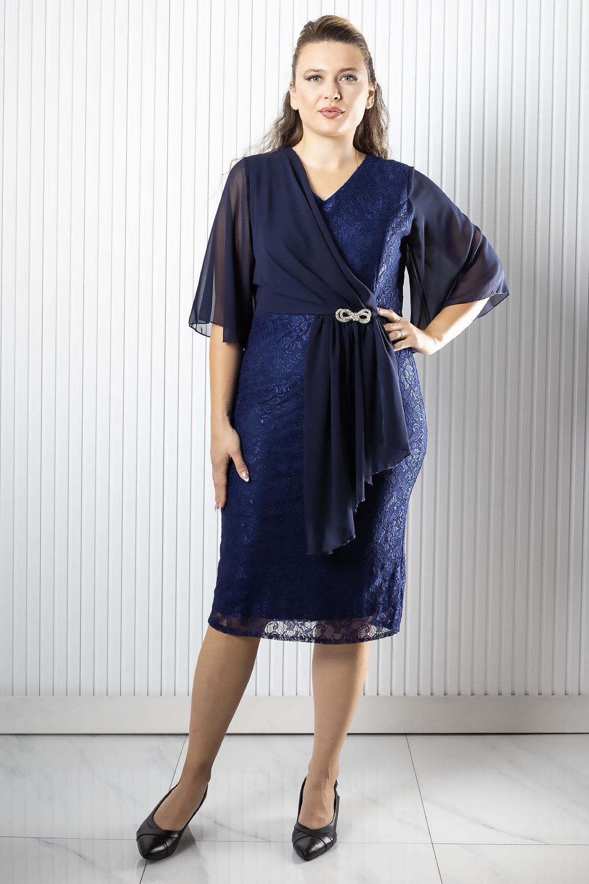 Şifon Detaylı Abiye Elbise