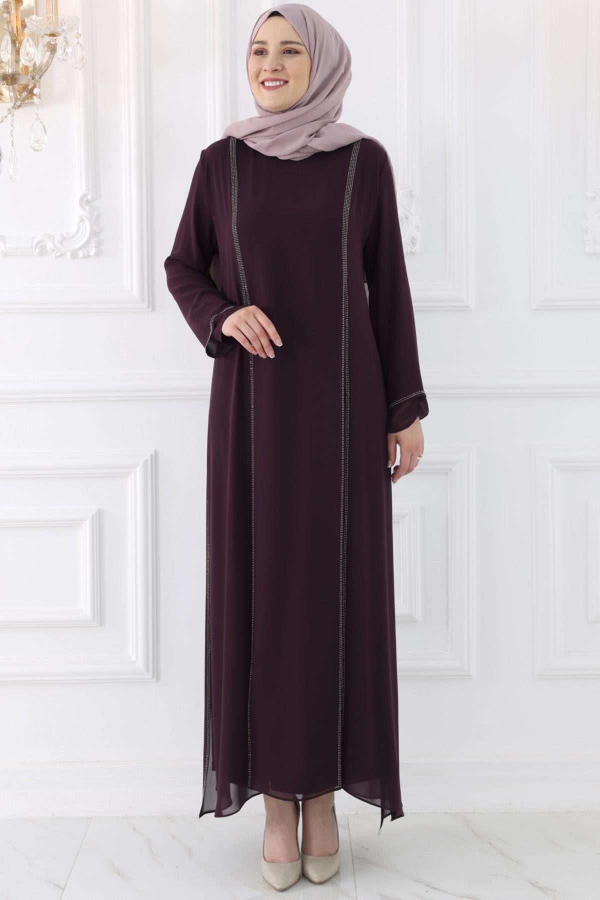 La Robe De Soirée En Mousseline De Soie Est Ma Préférée Prune AMH966