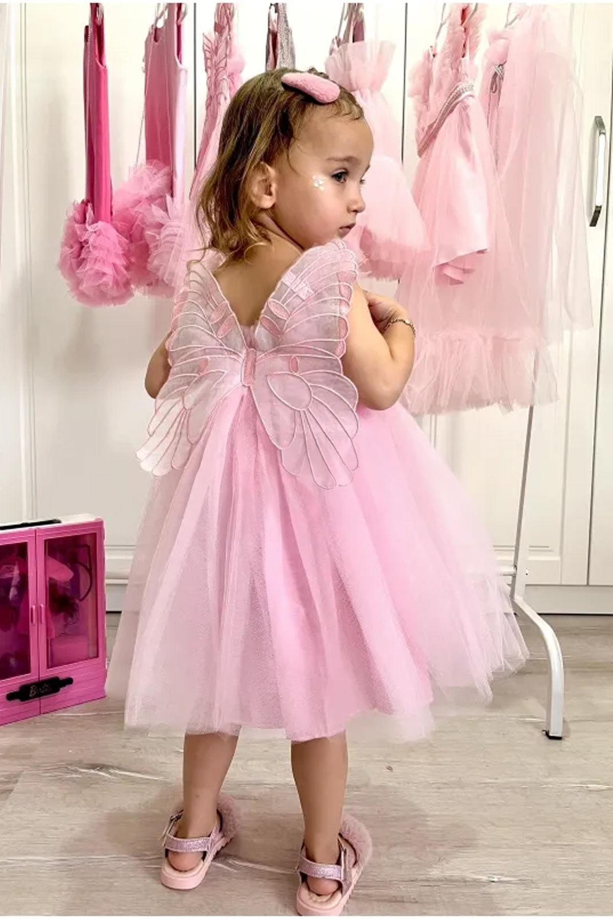Robe Détaillée Papillon Rose MDVK142