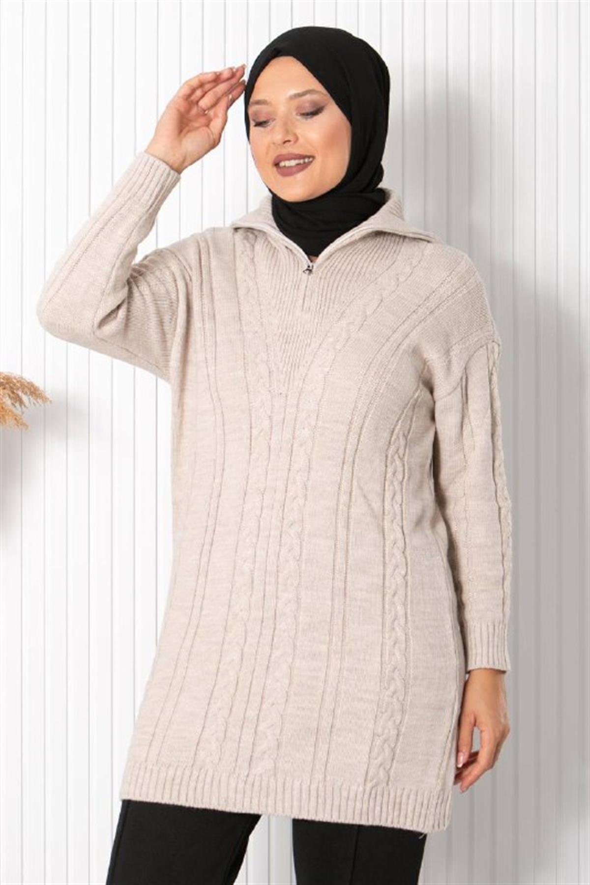 FERMUARLI TRİKO KAZAK34011-BEJFahima Elite