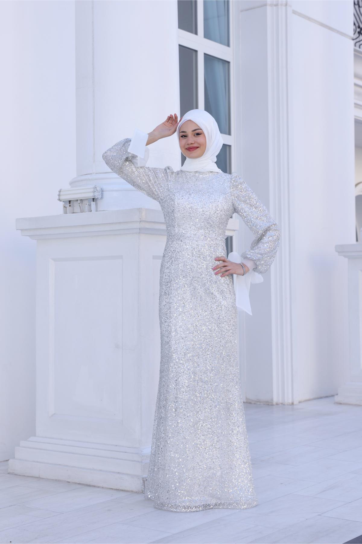 Şimal Abiye Beyaz SN104