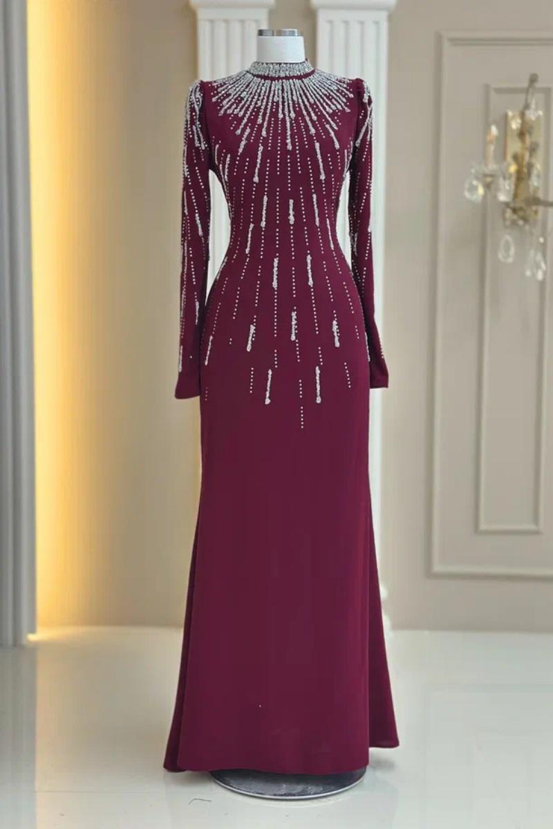 Ayla Abiye Bordo AMH1122