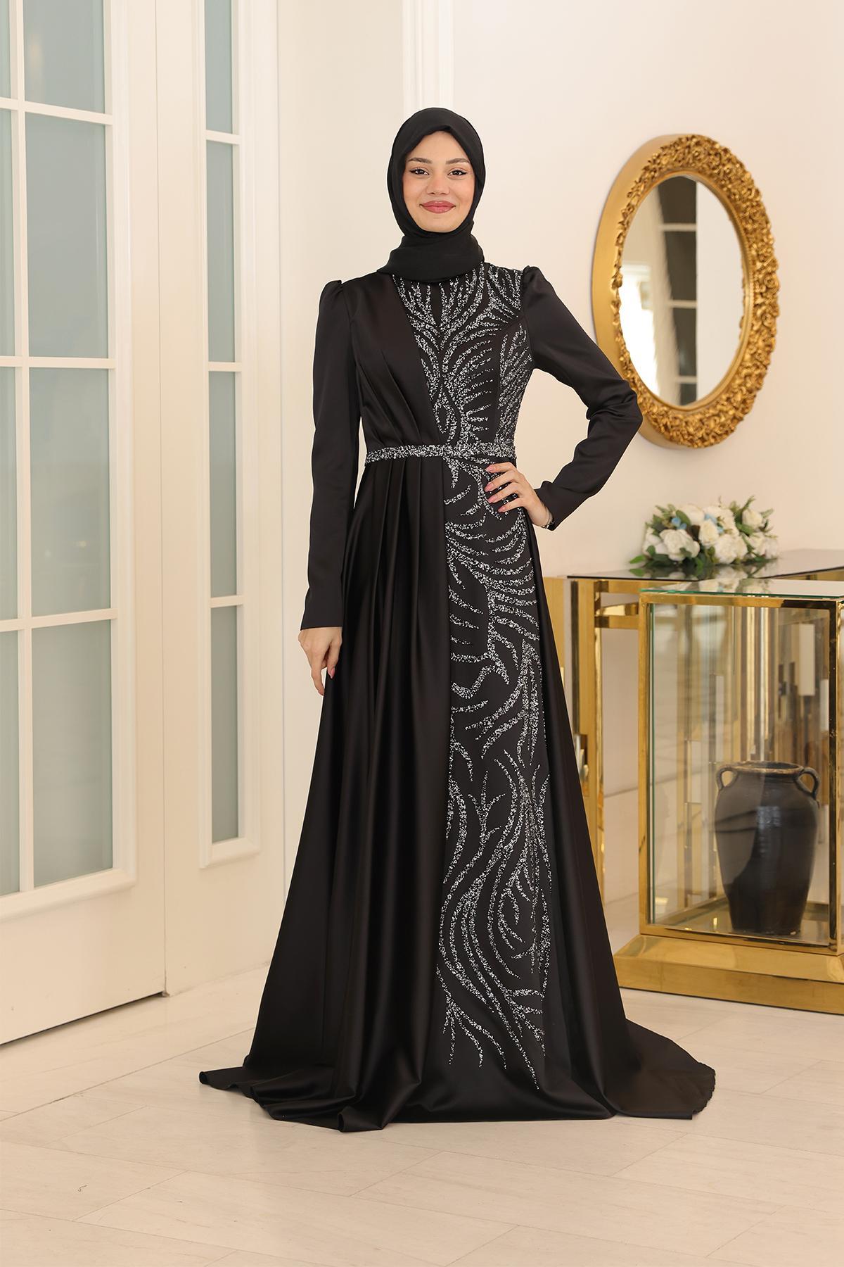 Mihrimah Abiye Elbise Siyah SN96