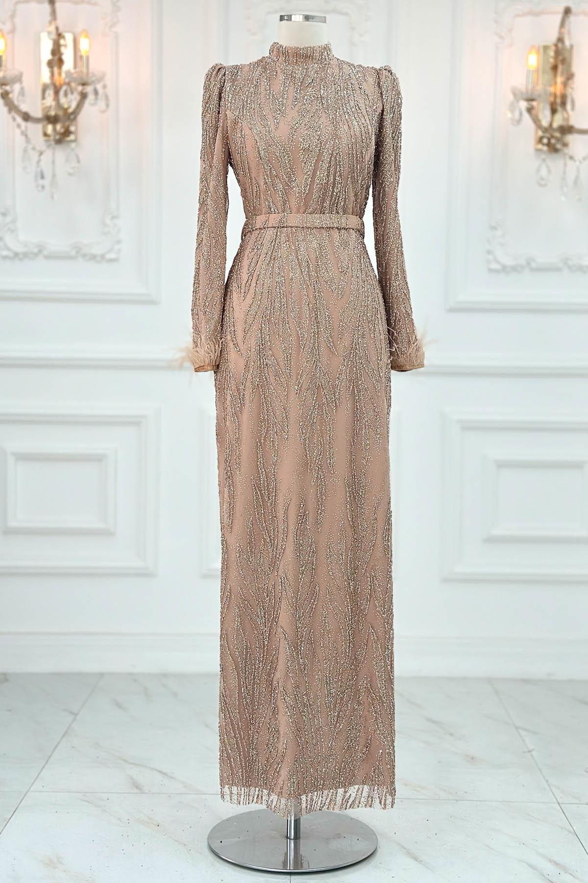 Traitement de la Pierre Robe De Soirée Or AMH1004