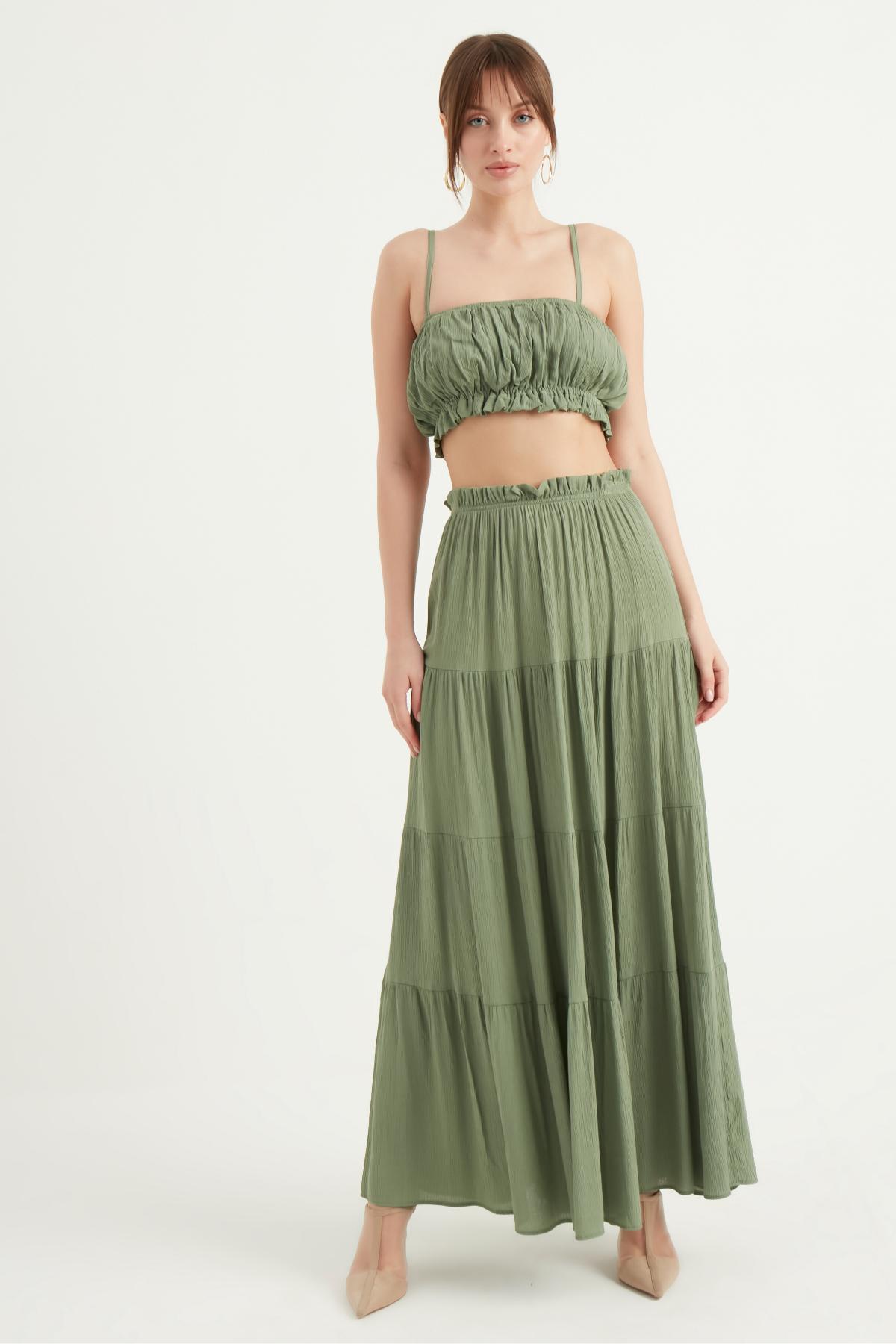 LASTİKLİ PİLELİ ETEK