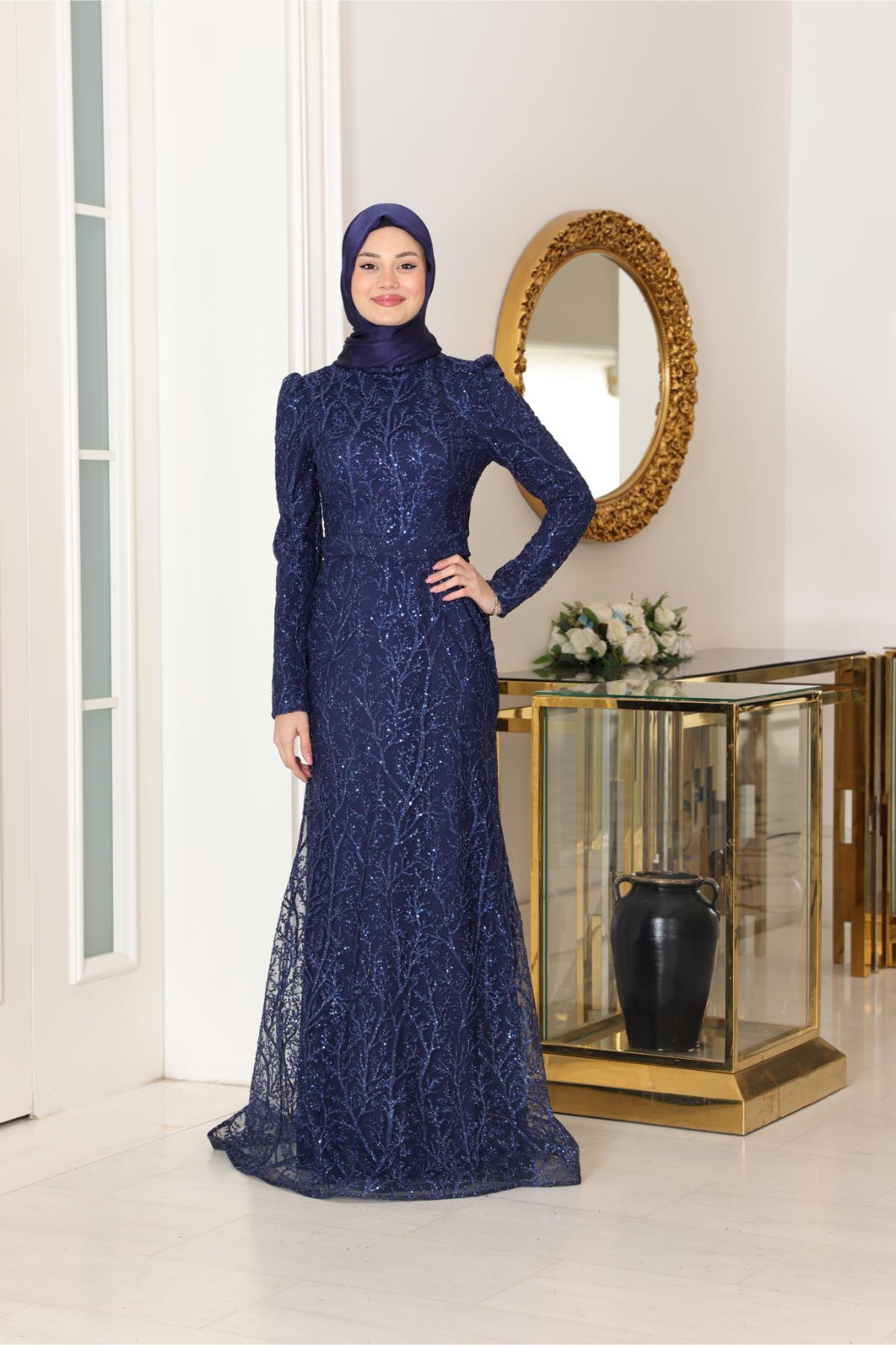 Tuana Abiye Lacivert SN92