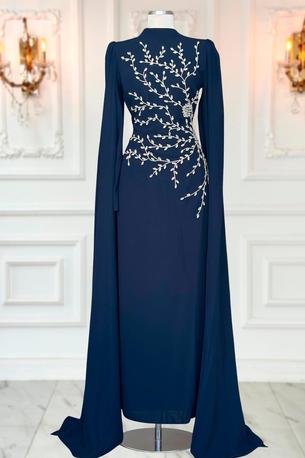 Alya Abiye Lacivert AMH1072