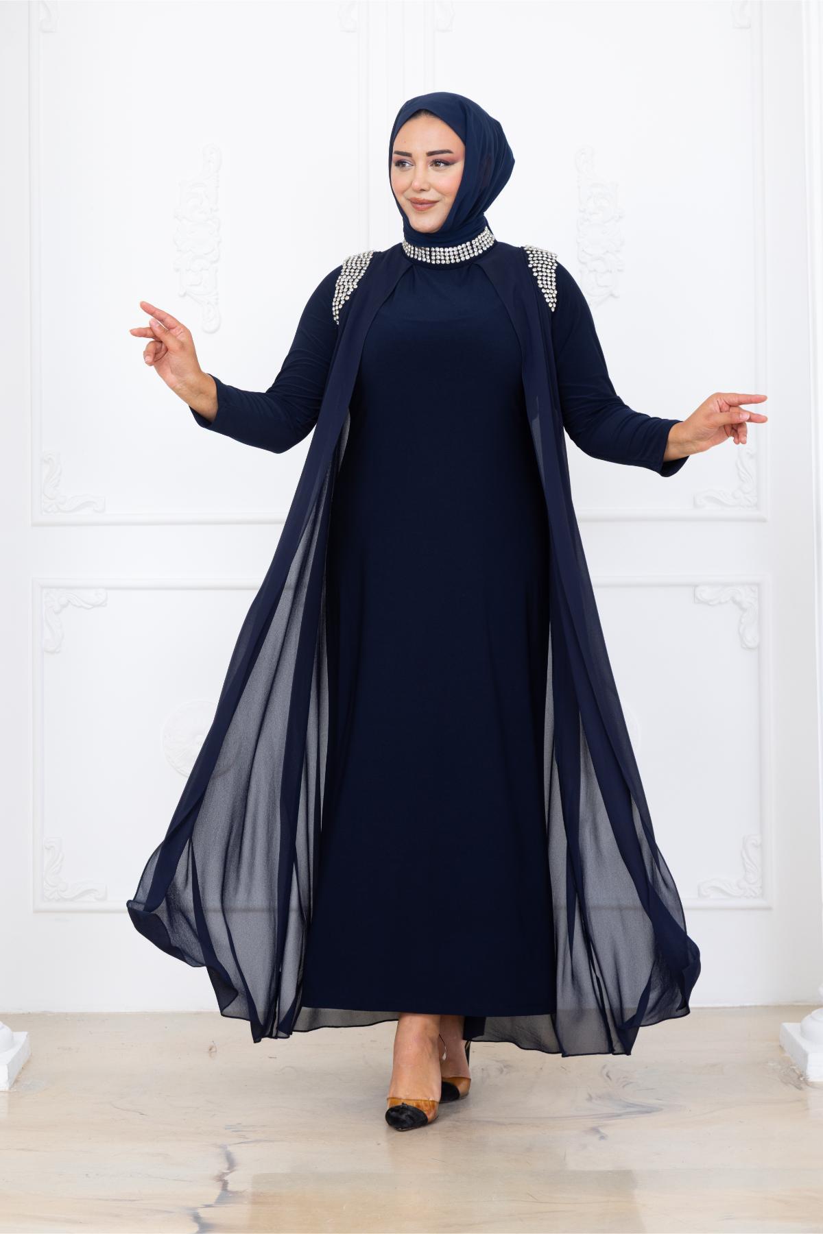 Zambak Şifon İncili Tesettür Abiye