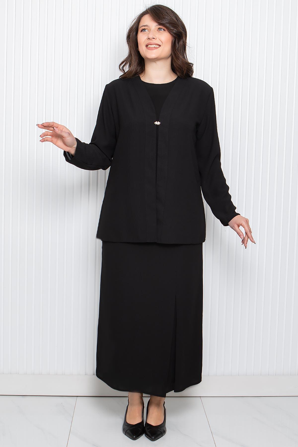 Ensemble de robe de soirée trois pièces noir MDA2120