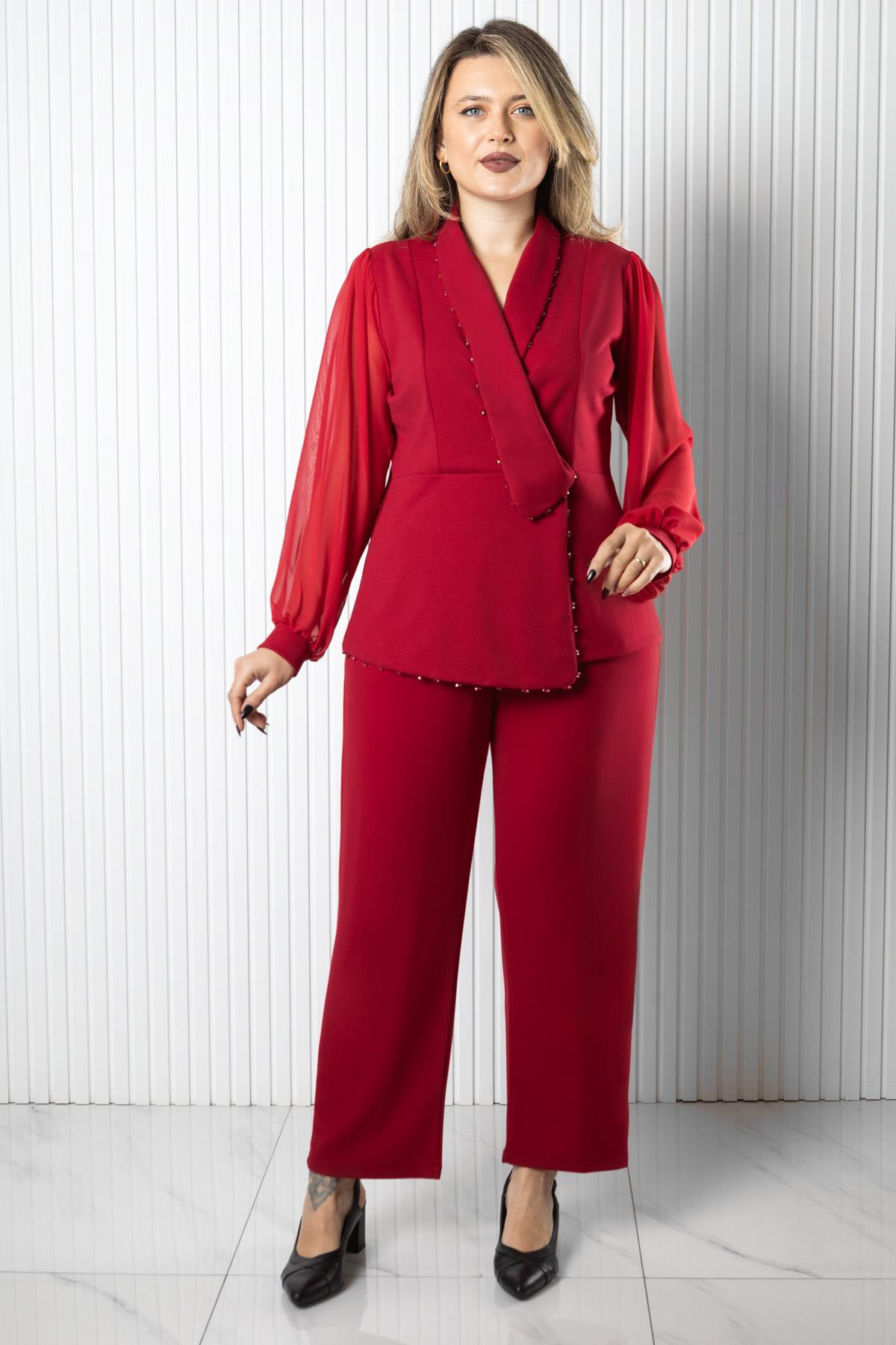 Şifon Kol Kruvaze Takım 