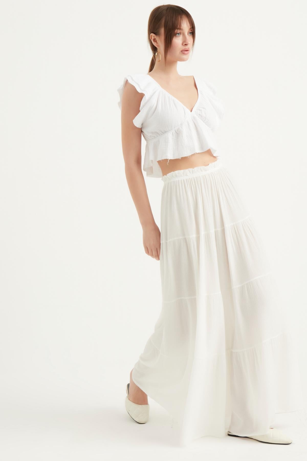 LASTİKLİ PİLELİ ETEK