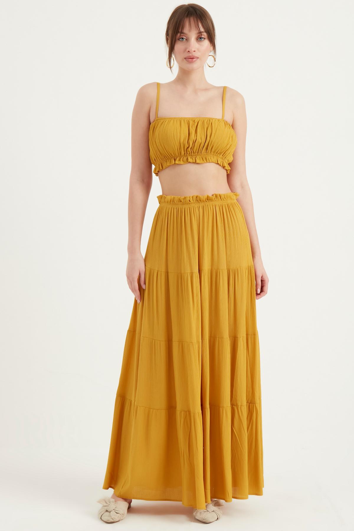 LASTİKLİ PİLELİ ETEK