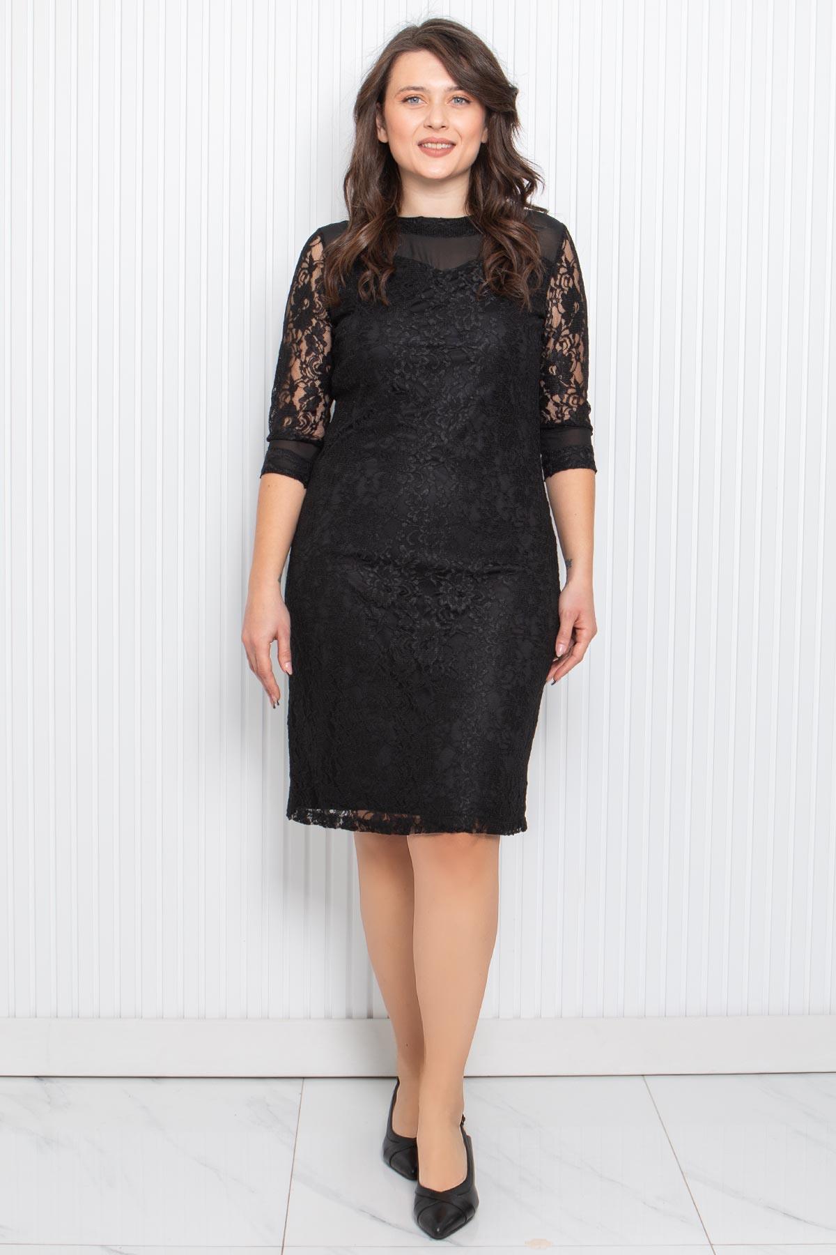 Lace Evening Dress Black MDA3093